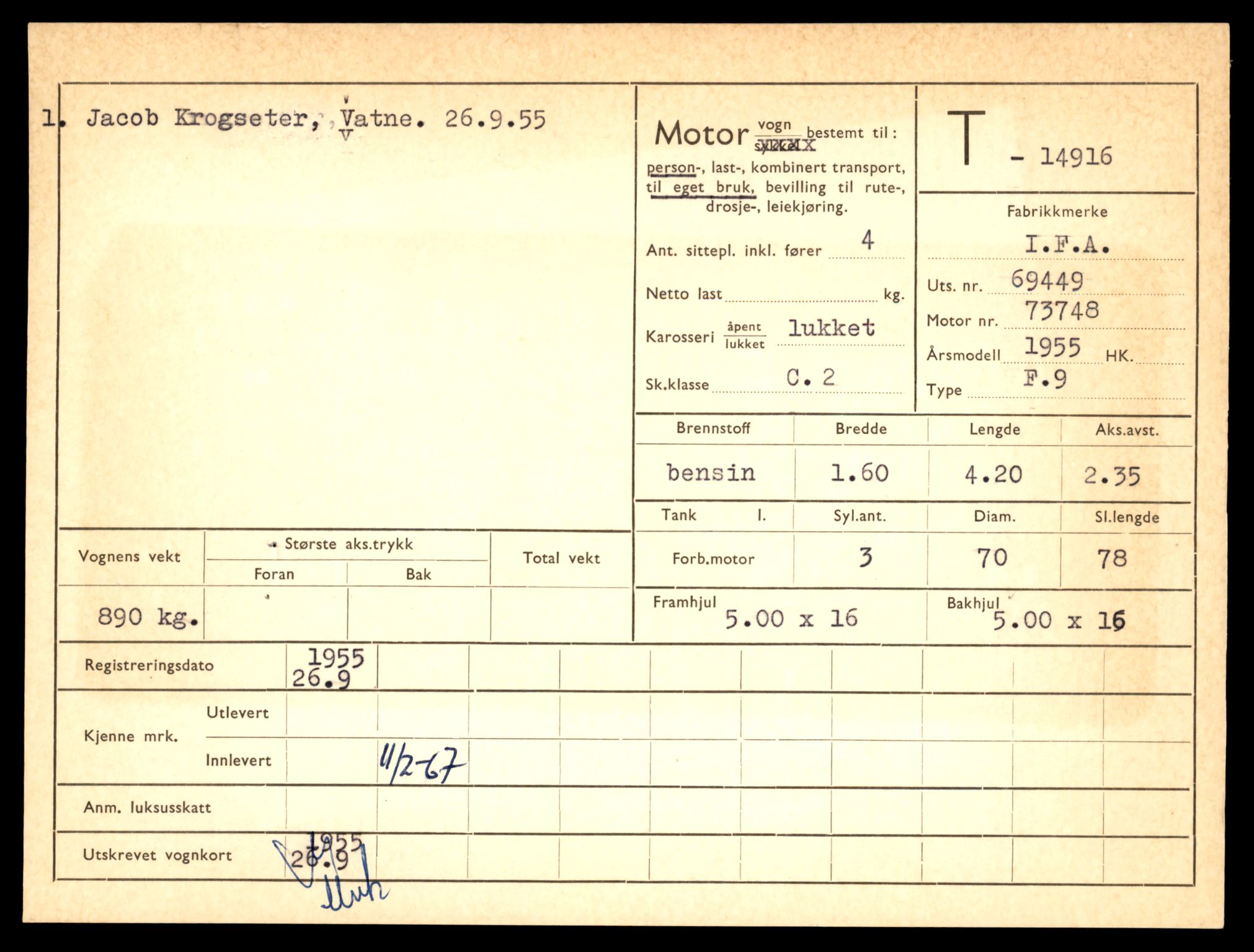 Møre og Romsdal vegkontor - Ålesund trafikkstasjon, AV/SAT-A-4099/F/Fe/L0049: Registreringskort for kjøretøy T 14864 - T 18613, 1927-1998, p. 1203
