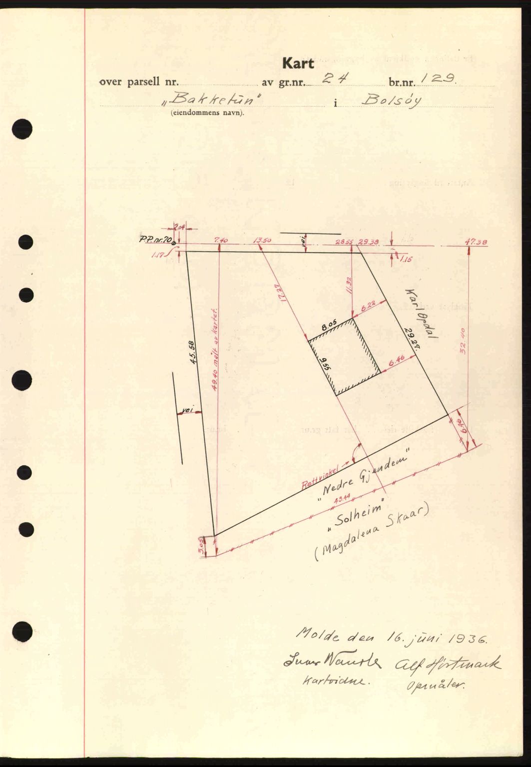 Romsdal sorenskriveri, AV/SAT-A-4149/1/2/2C: Mortgage book no. A1, 1936-1936, Diary no: : 1304/1936