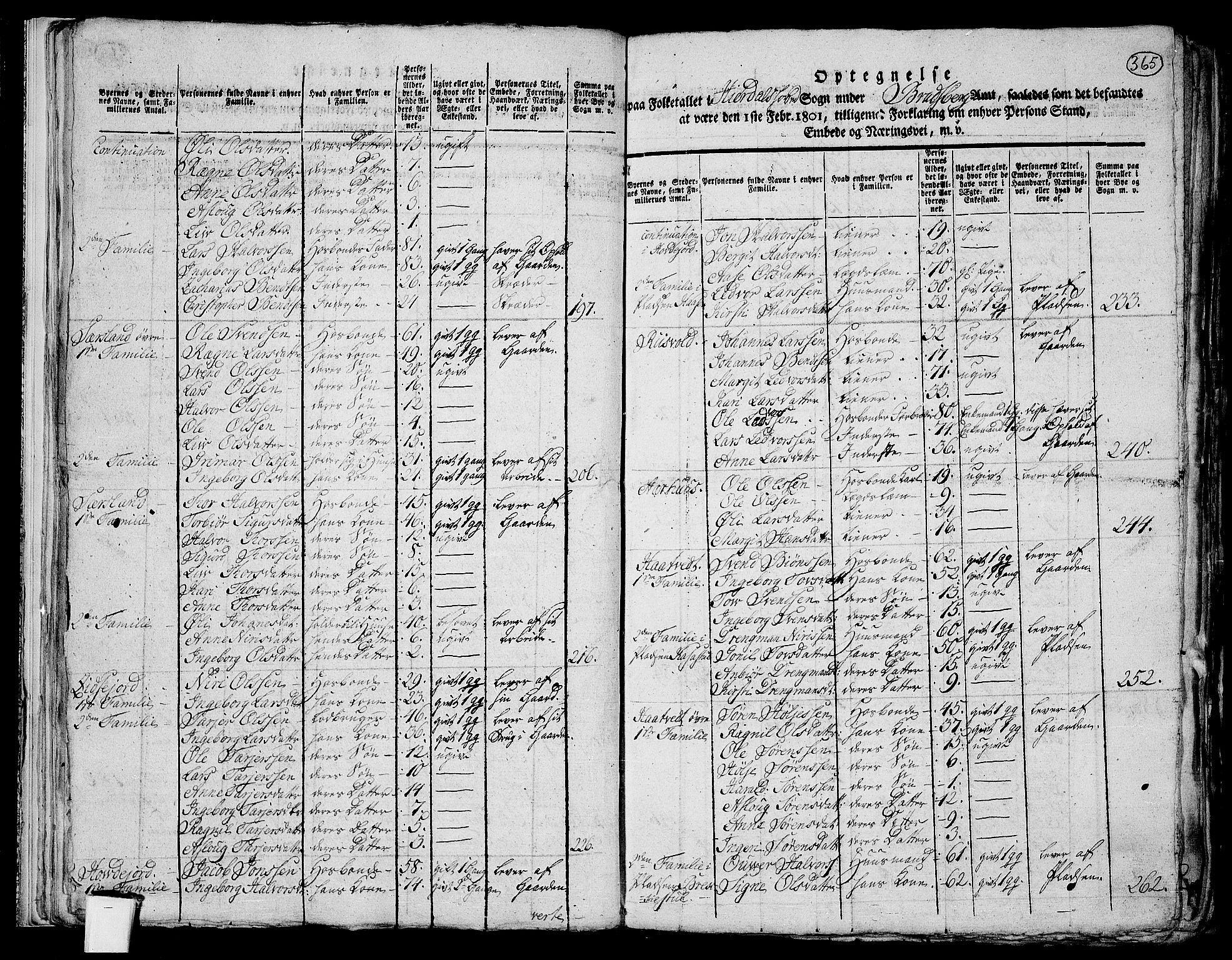 RA, 1801 census for 0827P Hjartdal, 1801, p. 364b-365a