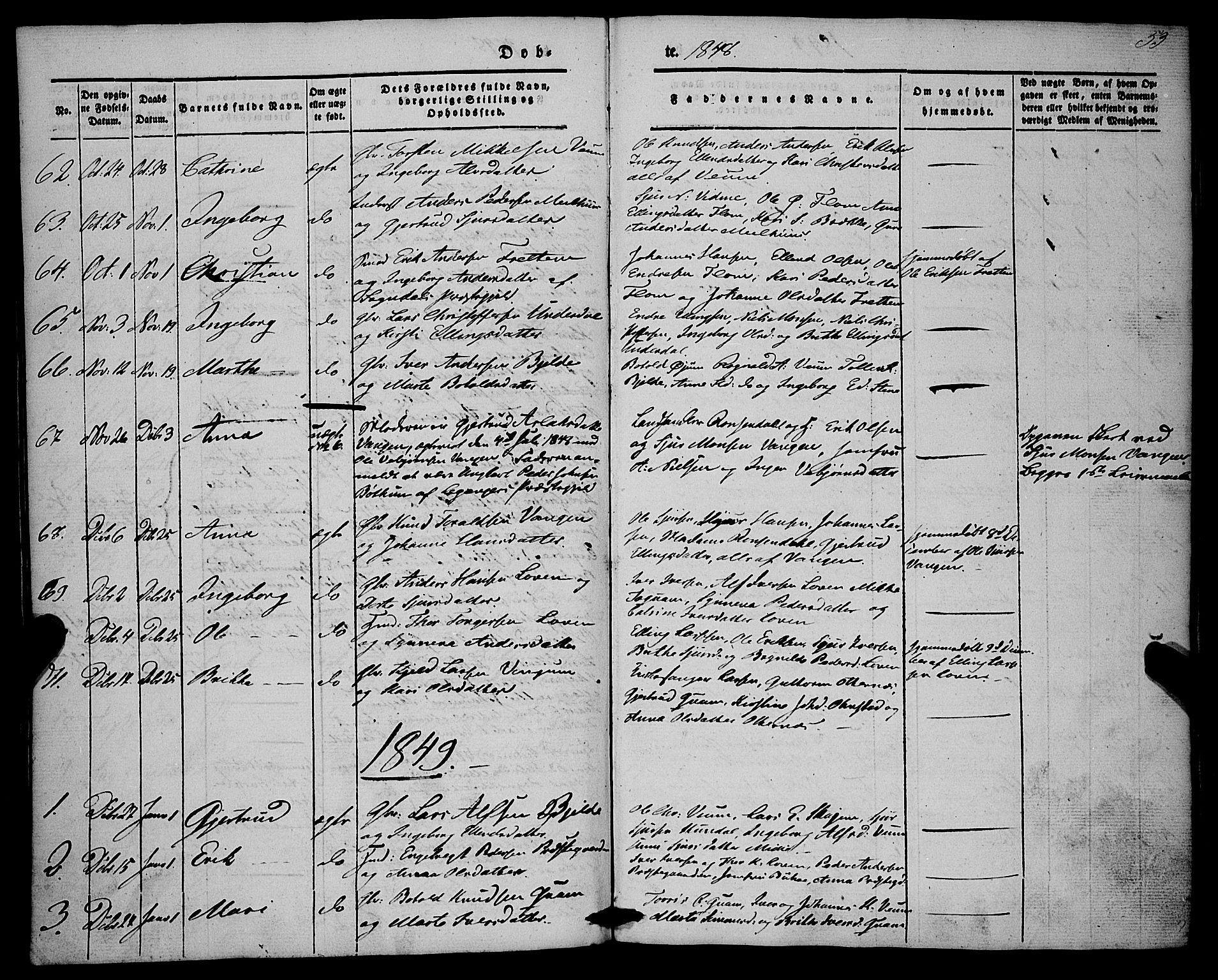 Aurland sokneprestembete, SAB/A-99937/H/Ha/Haa/L0007: Parish register (official) no. A 7, 1842-1853, p. 53