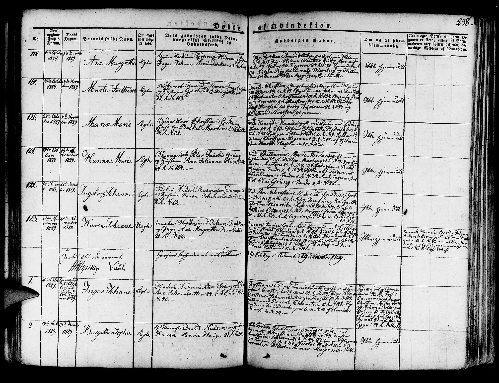 Korskirken sokneprestembete, AV/SAB-A-76101/H/Haa/L0014: Parish register (official) no. A 14, 1823-1835, p. 238