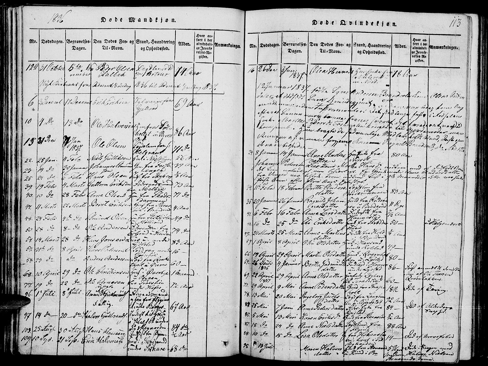 Grue prestekontor, AV/SAH-PREST-036/H/Ha/Hab/L0001: Parish register (copy) no. 1, 1814-1841, p. 113