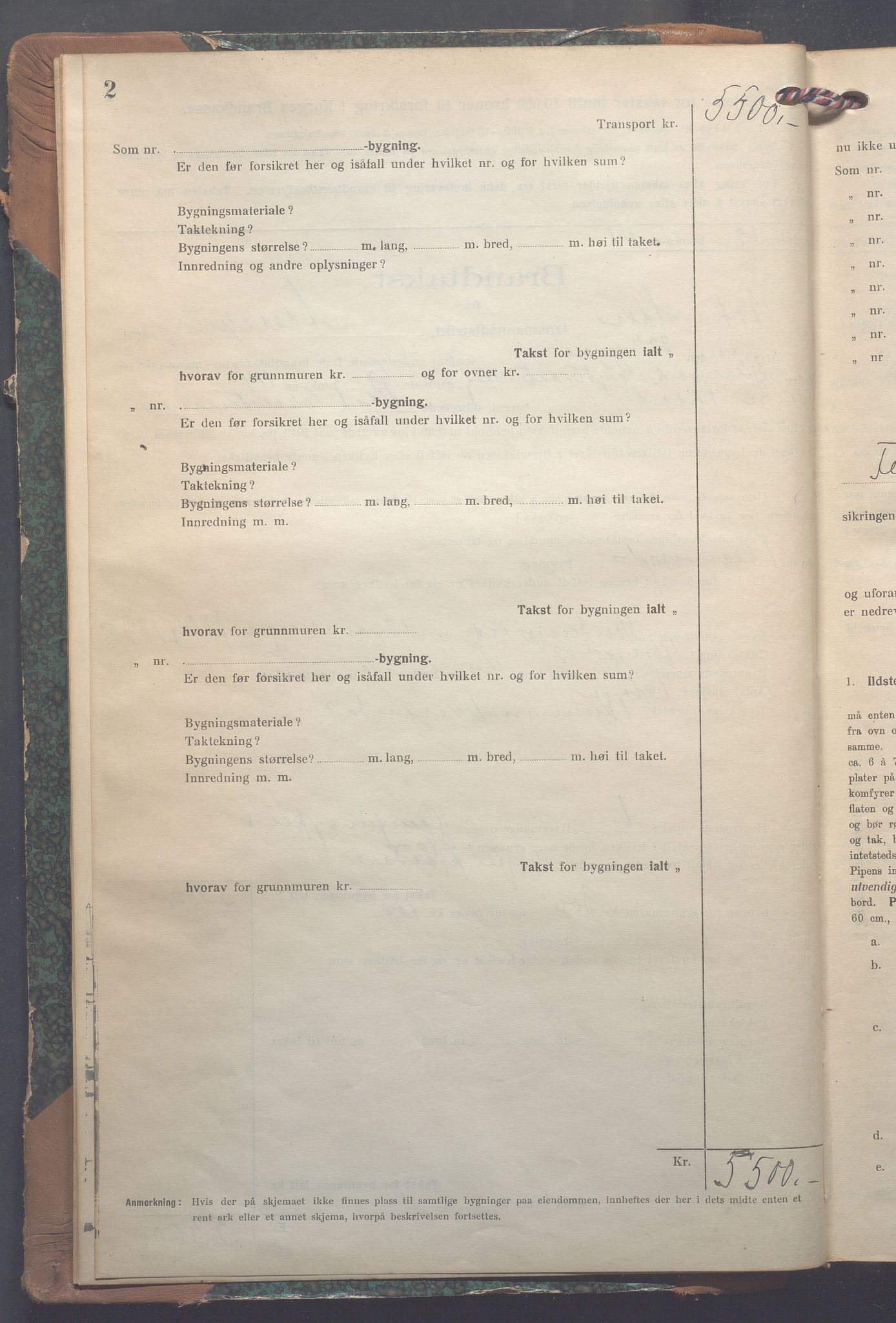 Lensmennene i Aker, OBA/A-10133/F/Fa/L0022: Branntakstprotokoll, 1922-1949, p. 2
