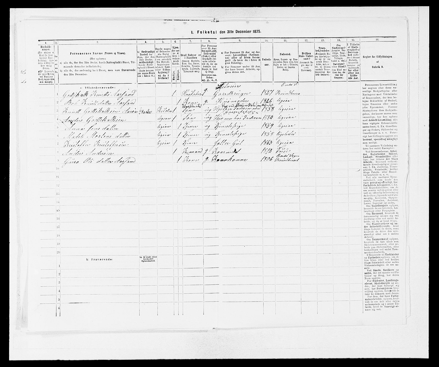 SAB, 1875 census for 1224P Kvinnherad, 1875, p. 400