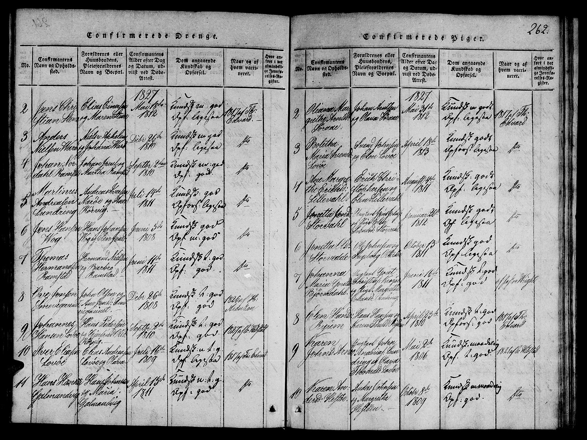 Ministerialprotokoller, klokkerbøker og fødselsregistre - Nord-Trøndelag, SAT/A-1458/784/L0667: Parish register (official) no. 784A03 /1, 1816-1829, p. 262