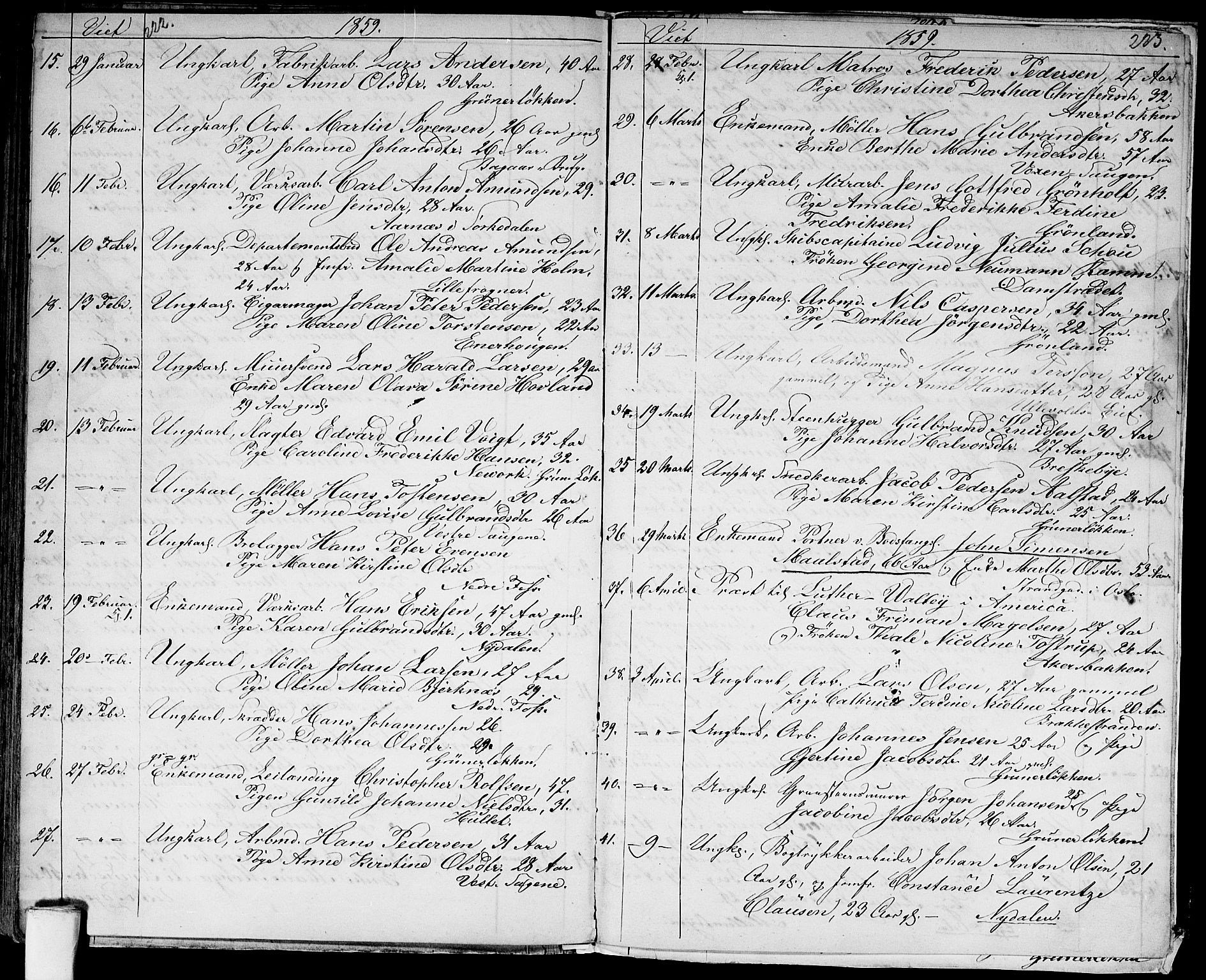 Aker prestekontor kirkebøker, SAO/A-10861/G/L0011: Parish register (copy) no. 11, 1846-1859, p. 222-223