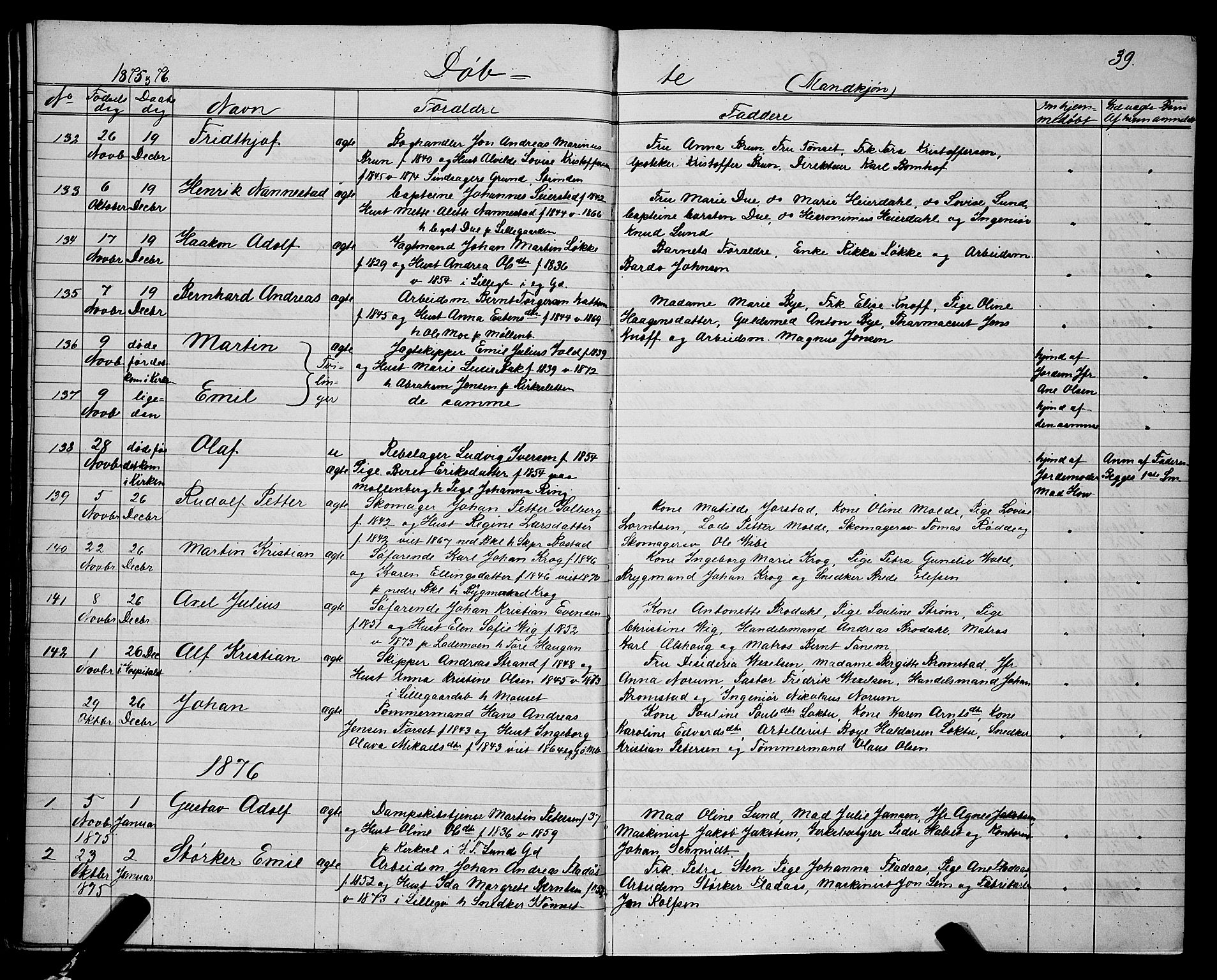 Ministerialprotokoller, klokkerbøker og fødselsregistre - Sør-Trøndelag, SAT/A-1456/604/L0220: Parish register (copy) no. 604C03, 1870-1885, p. 39