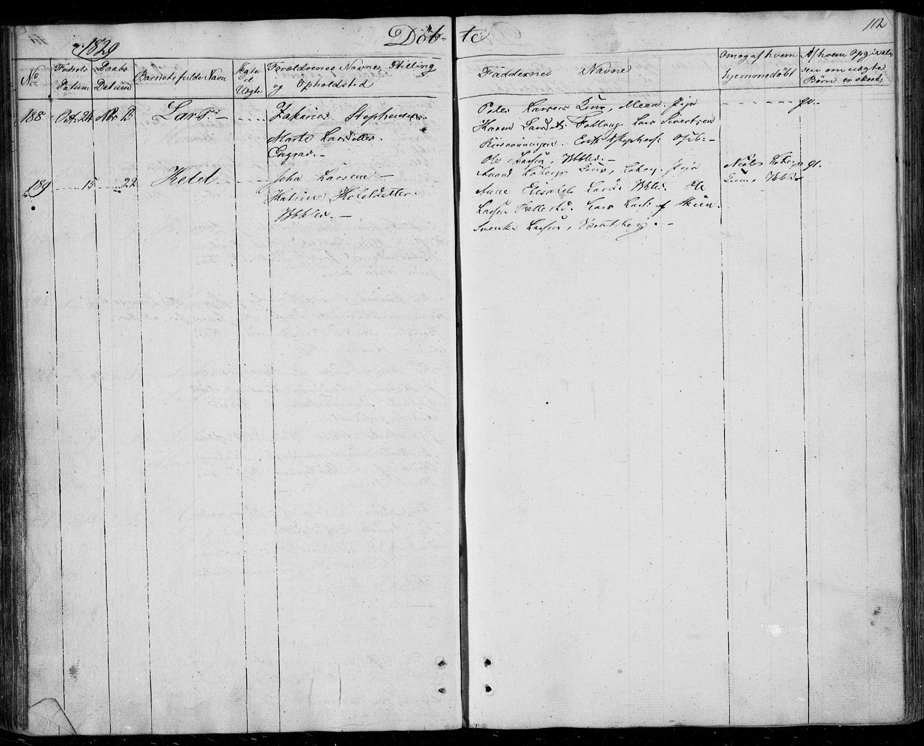 Gjerpen kirkebøker, AV/SAKO-A-265/F/Fa/L0005: Parish register (official) no. I 5, 1823-1829, p. 112