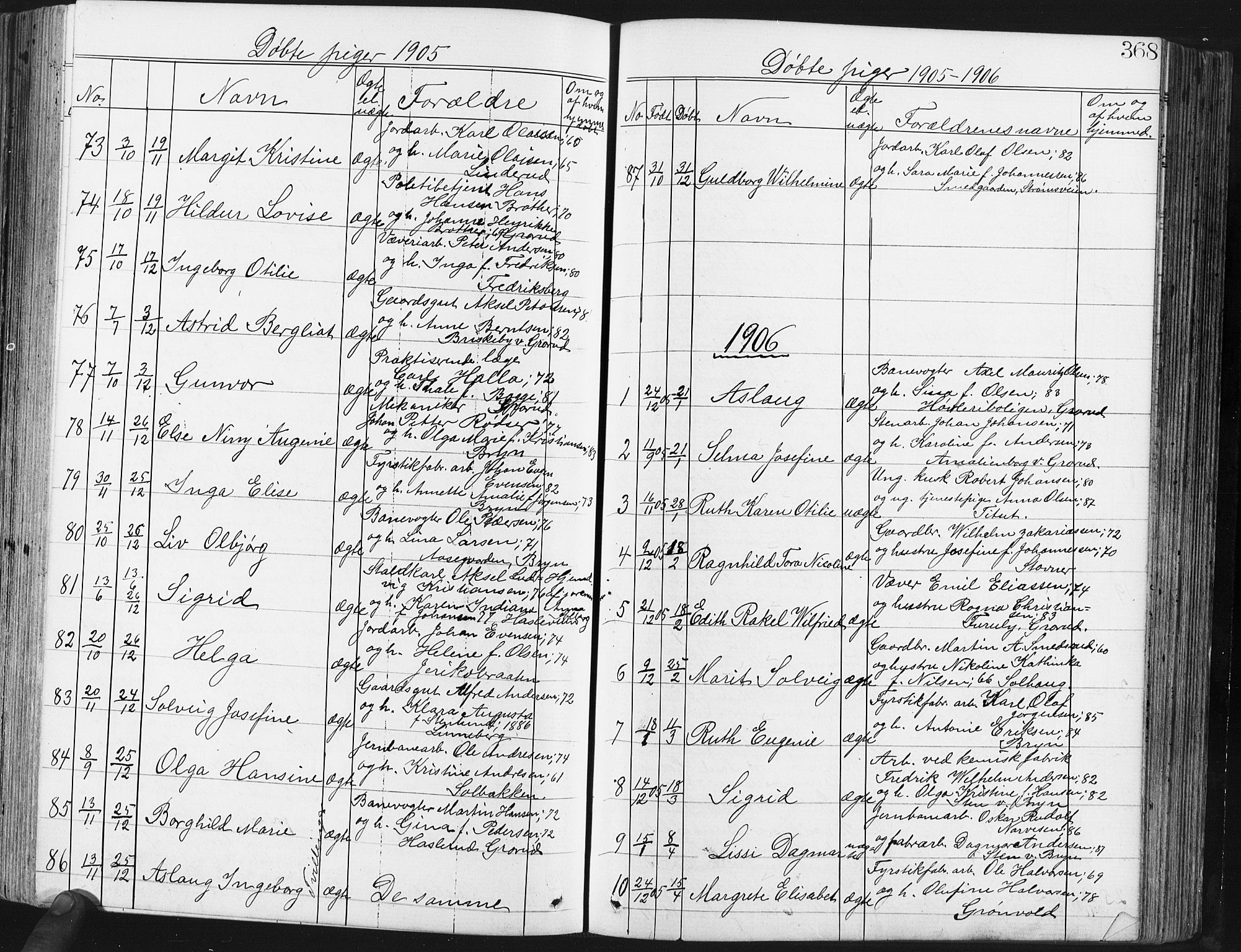Østre Aker prestekontor Kirkebøker, SAO/A-10840/G/Ga/L0003: Parish register (copy) no. I 3, 1868-1913, p. 368