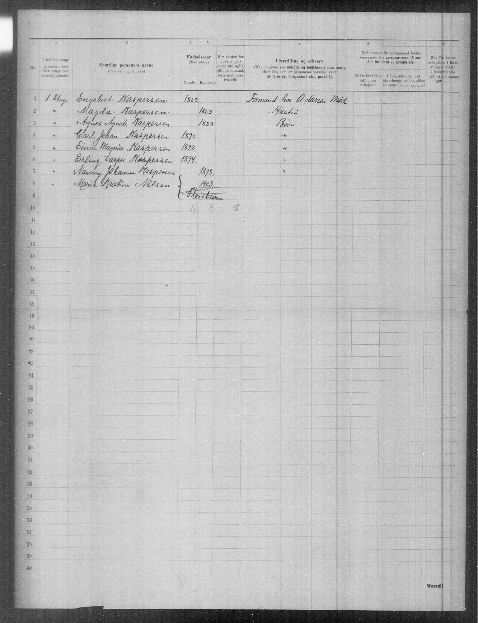 OBA, Municipal Census 1903 for Kristiania, 1903, p. 5089