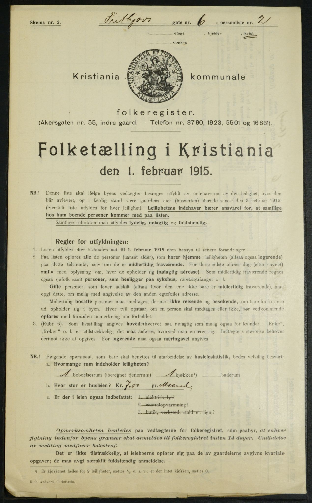 OBA, Municipal Census 1915 for Kristiania, 1915, p. 26436