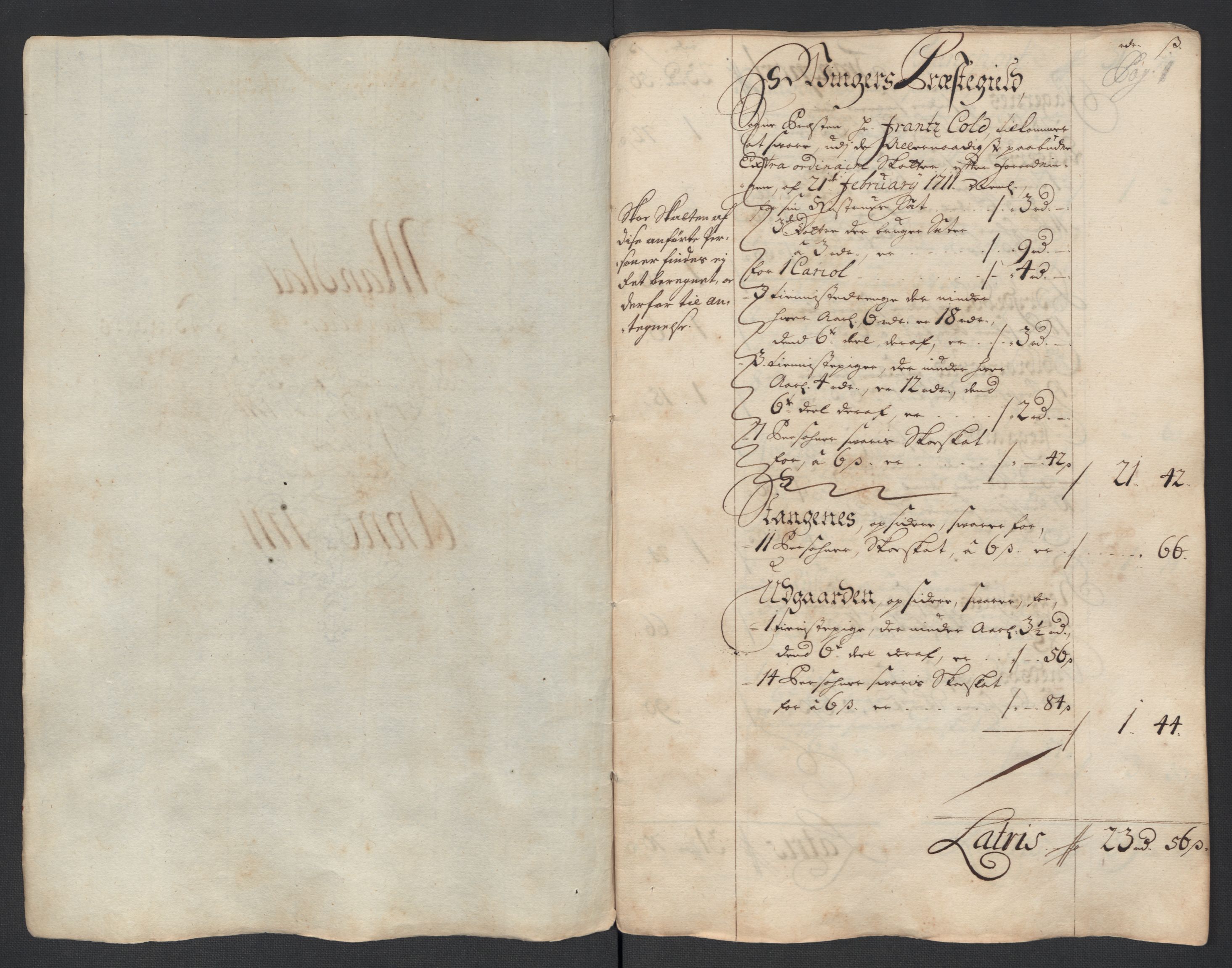 Rentekammeret inntil 1814, Reviderte regnskaper, Fogderegnskap, AV/RA-EA-4092/R13/L0848: Fogderegnskap Solør, Odal og Østerdal, 1711, p. 337