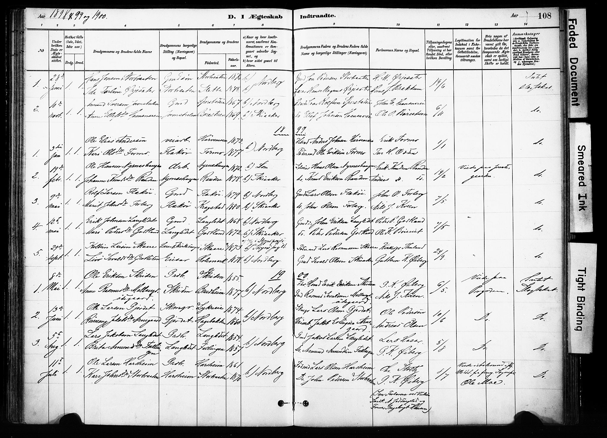 Skjåk prestekontor, SAH/PREST-072/H/Ha/Haa/L0004: Parish register (official) no. 4, 1880-1904, p. 108