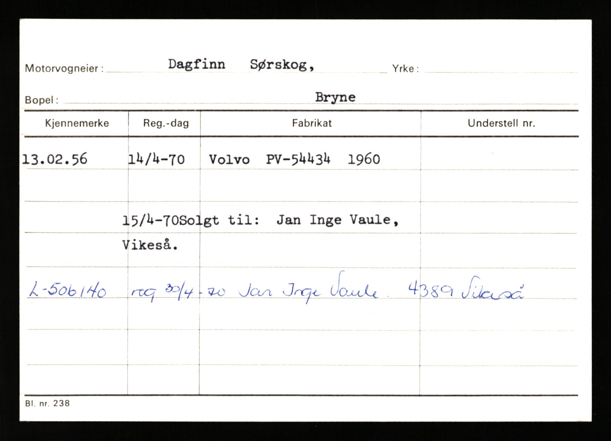 Stavanger trafikkstasjon, AV/SAST-A-101942/0/G/L0010: Registreringsnummer: 130000 - 239953, 1930-1971, p. 11