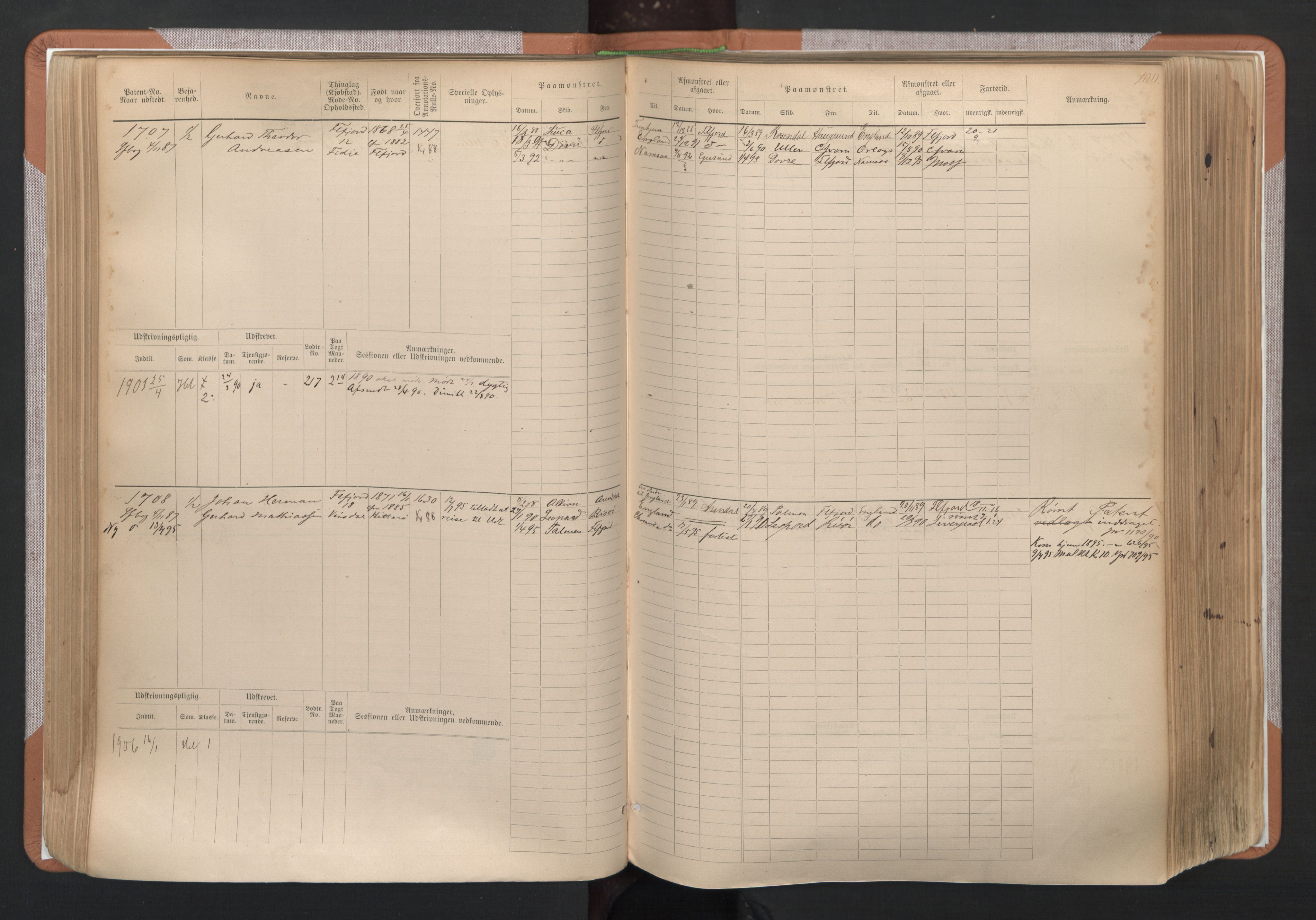 Flekkefjord mønstringskrets, SAK/2031-0018/F/Fb/L0003: Hovedrulle nr 1515-2326, N-6, 1885-1934, p. 101