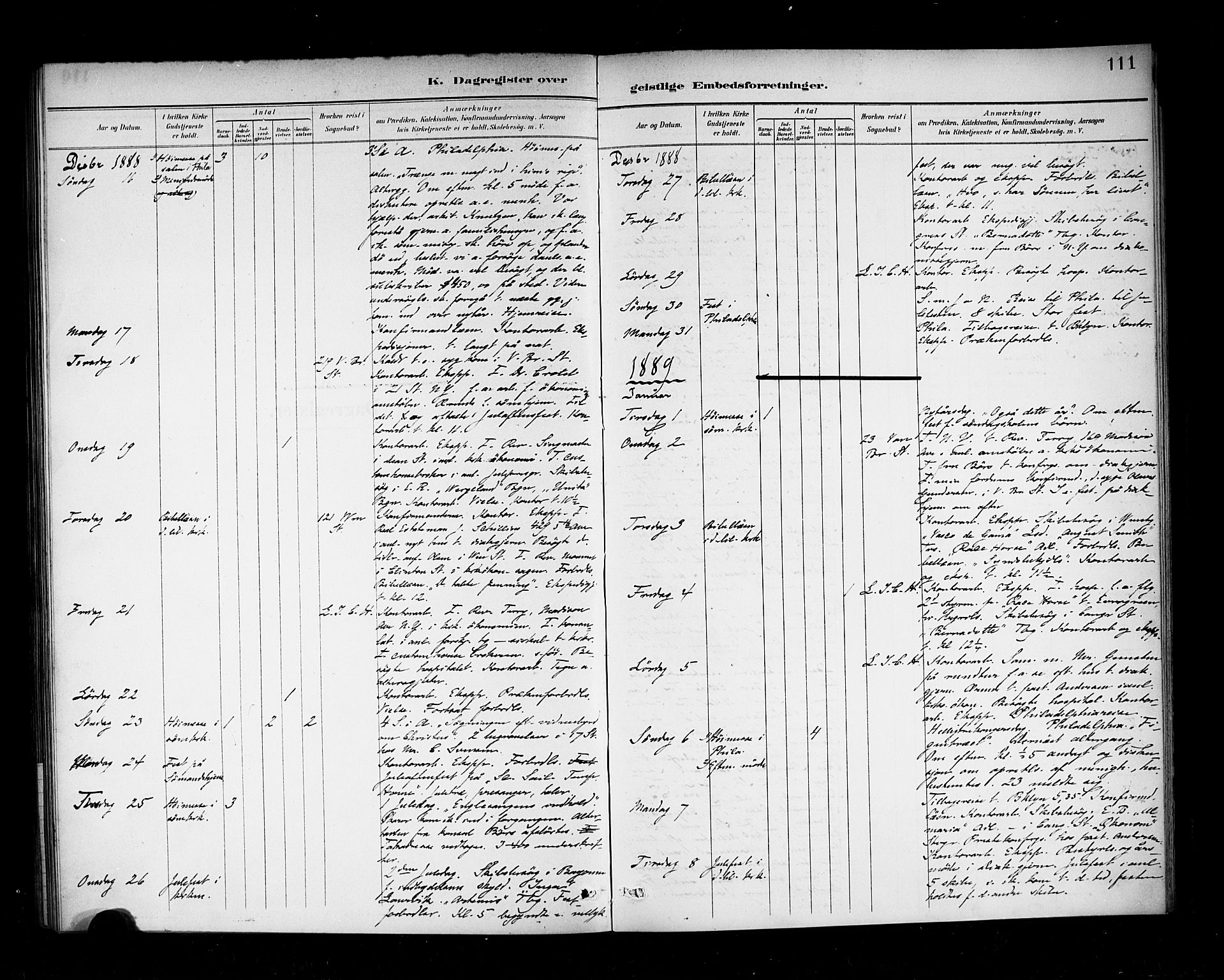 Den norske sjømannsmisjon i utlandet/New York, SAB/SAB/PA-0110/H/Ha/L0003: Parish register (official) no. A 3, 1888-1893, p. 111