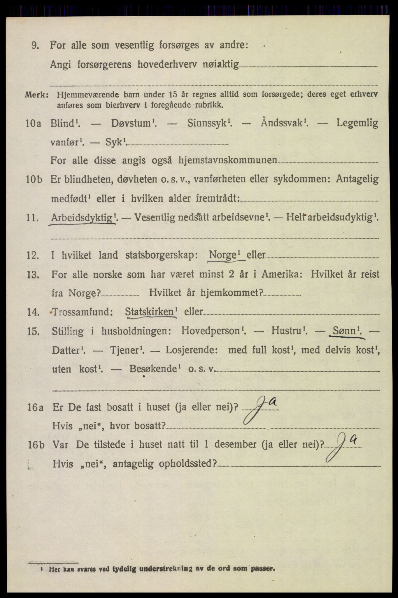 SAH, 1920 census for Trysil, 1920, p. 14548