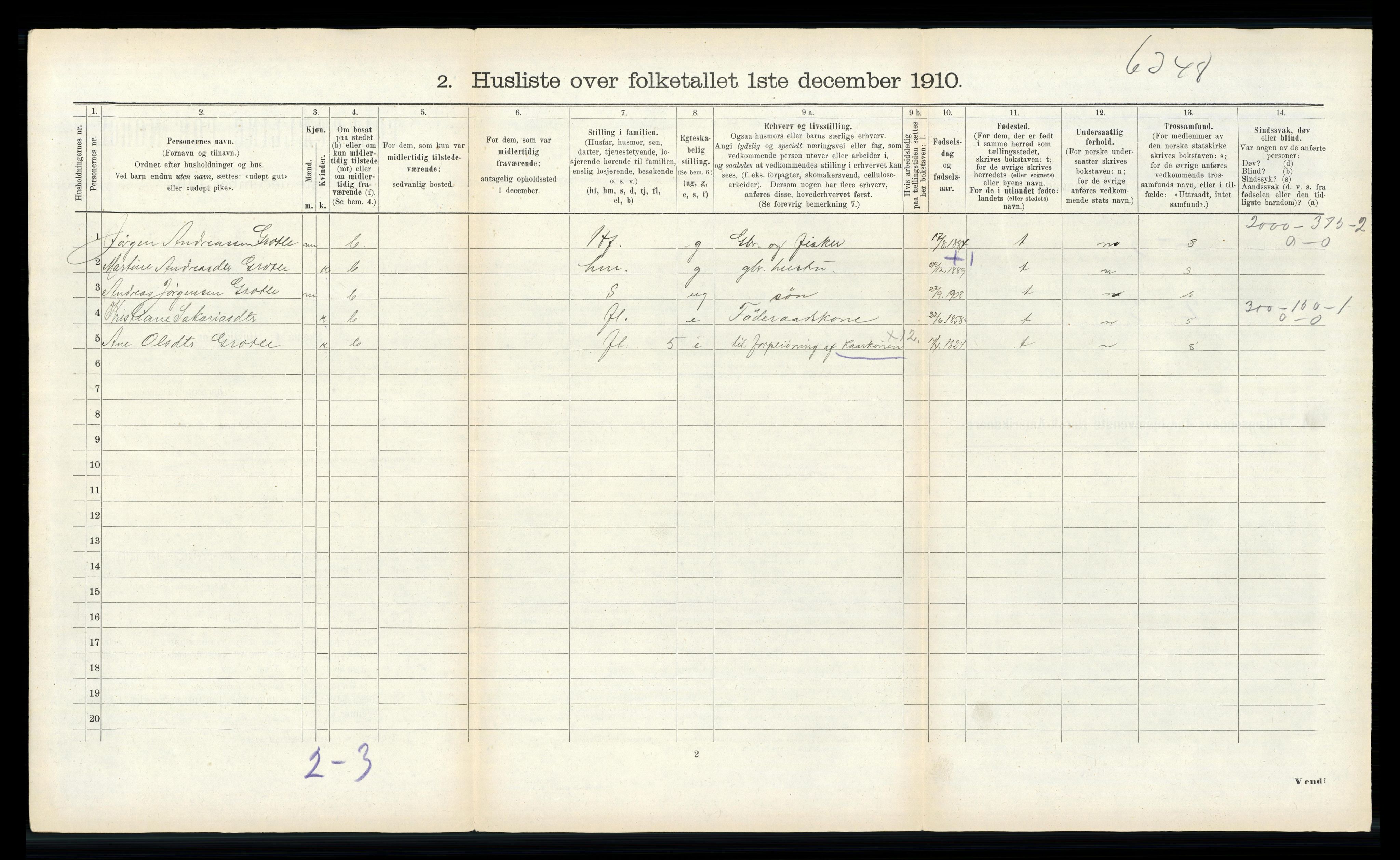 RA, 1910 census for Bremanger, 1910, p. 234