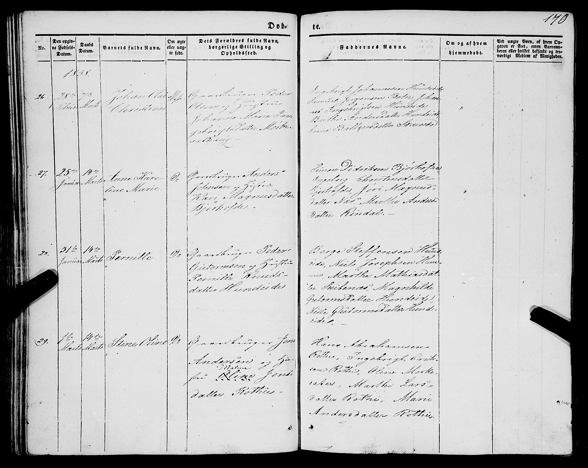 Eid sokneprestembete, AV/SAB-A-82301/H/Haa/Haaa/L0007: Parish register (official) no. A 7, 1844-1858, p. 170