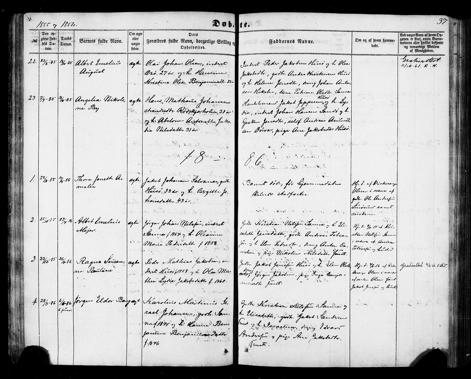 Ministerialprotokoller, klokkerbøker og fødselsregistre - Nordland, SAT/A-1459/840/L0579: Parish register (official) no. 840A01, 1863-1887, p. 37