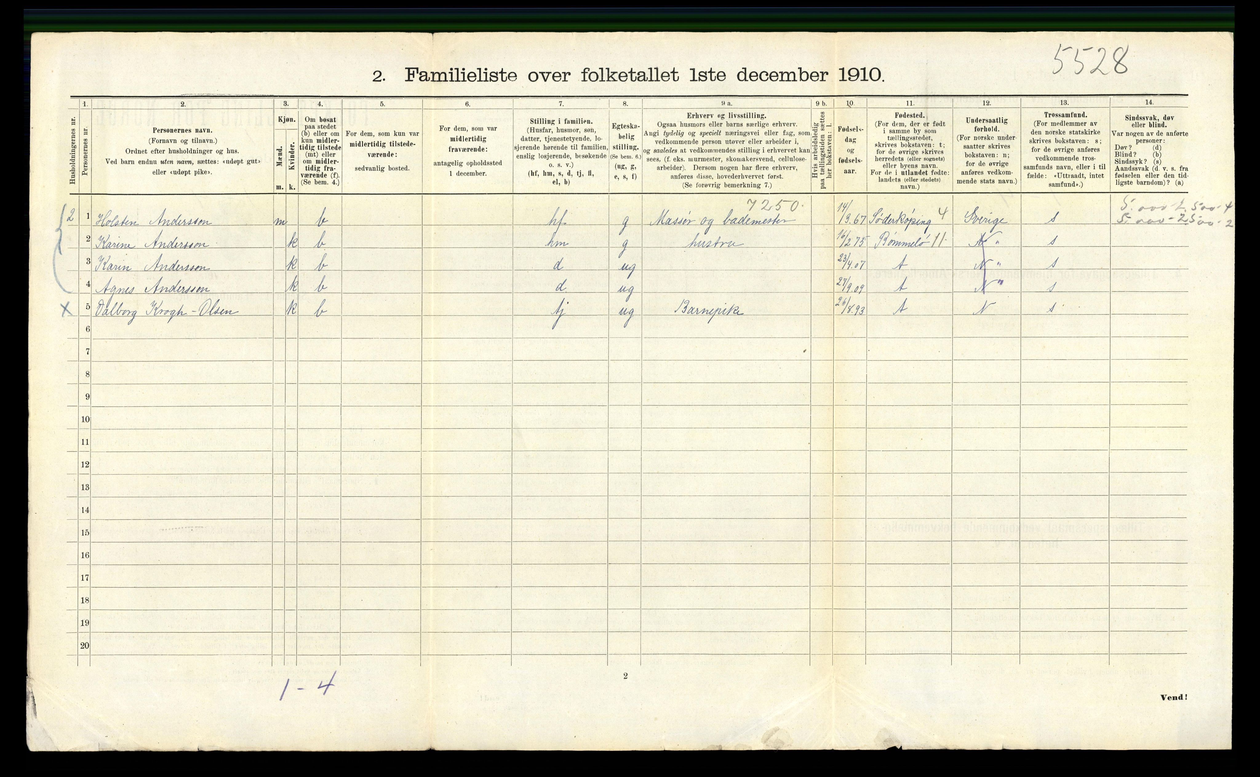 RA, 1910 census for Bergen, 1910, p. 18712