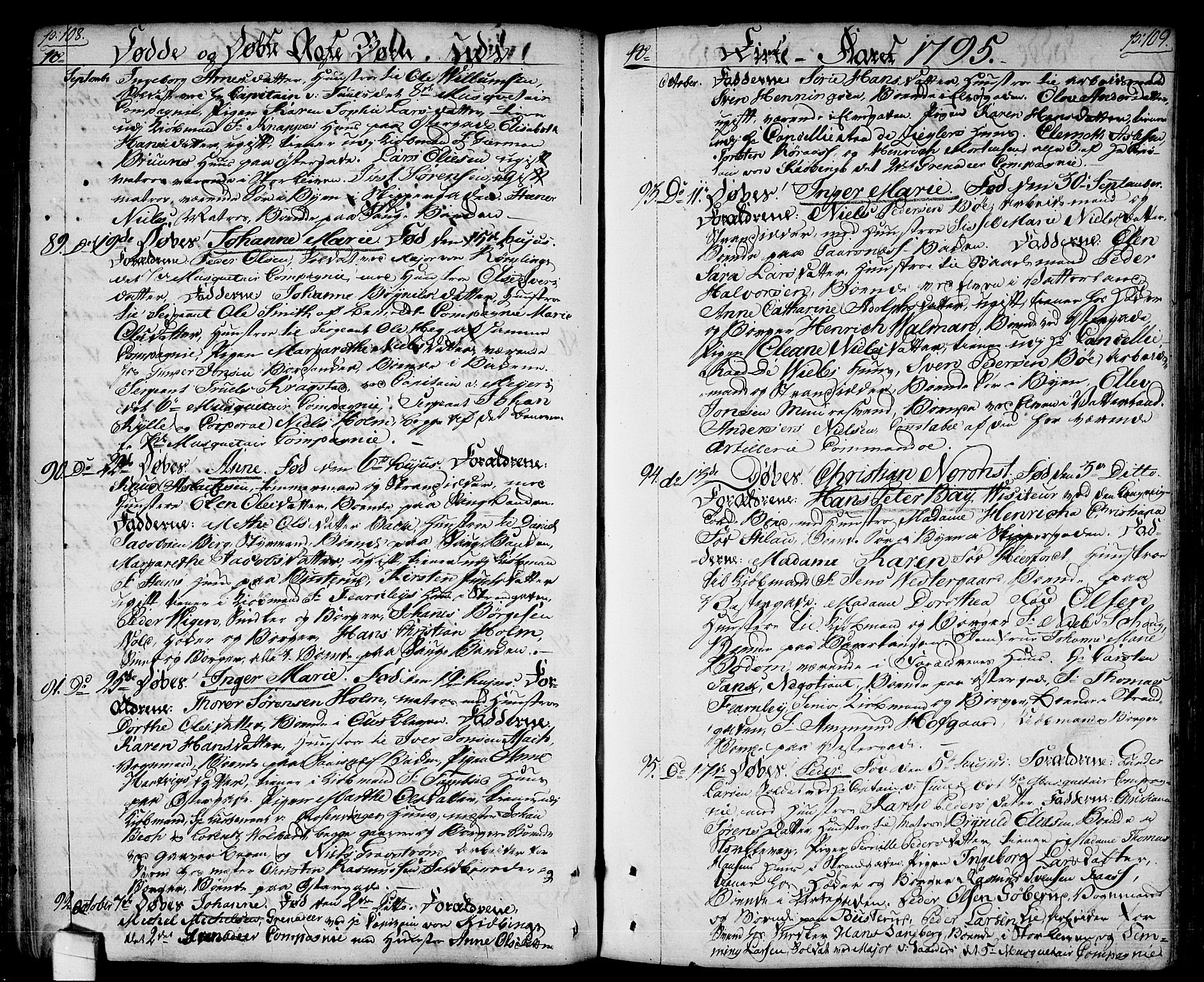 Halden prestekontor Kirkebøker, SAO/A-10909/F/Fa/L0002: Parish register (official) no. I 2, 1792-1812, p. 108-109