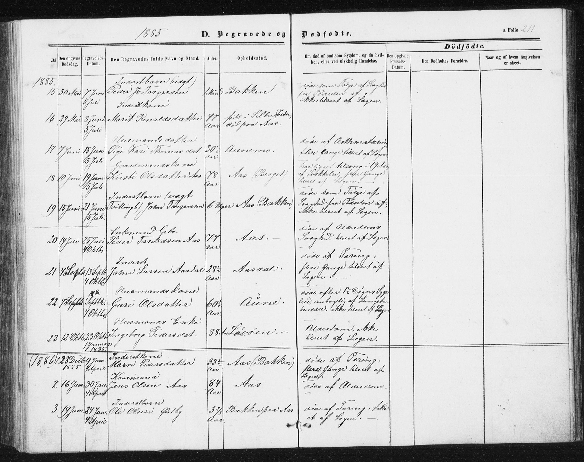 Ministerialprotokoller, klokkerbøker og fødselsregistre - Sør-Trøndelag, SAT/A-1456/698/L1166: Parish register (copy) no. 698C03, 1861-1887, p. 211