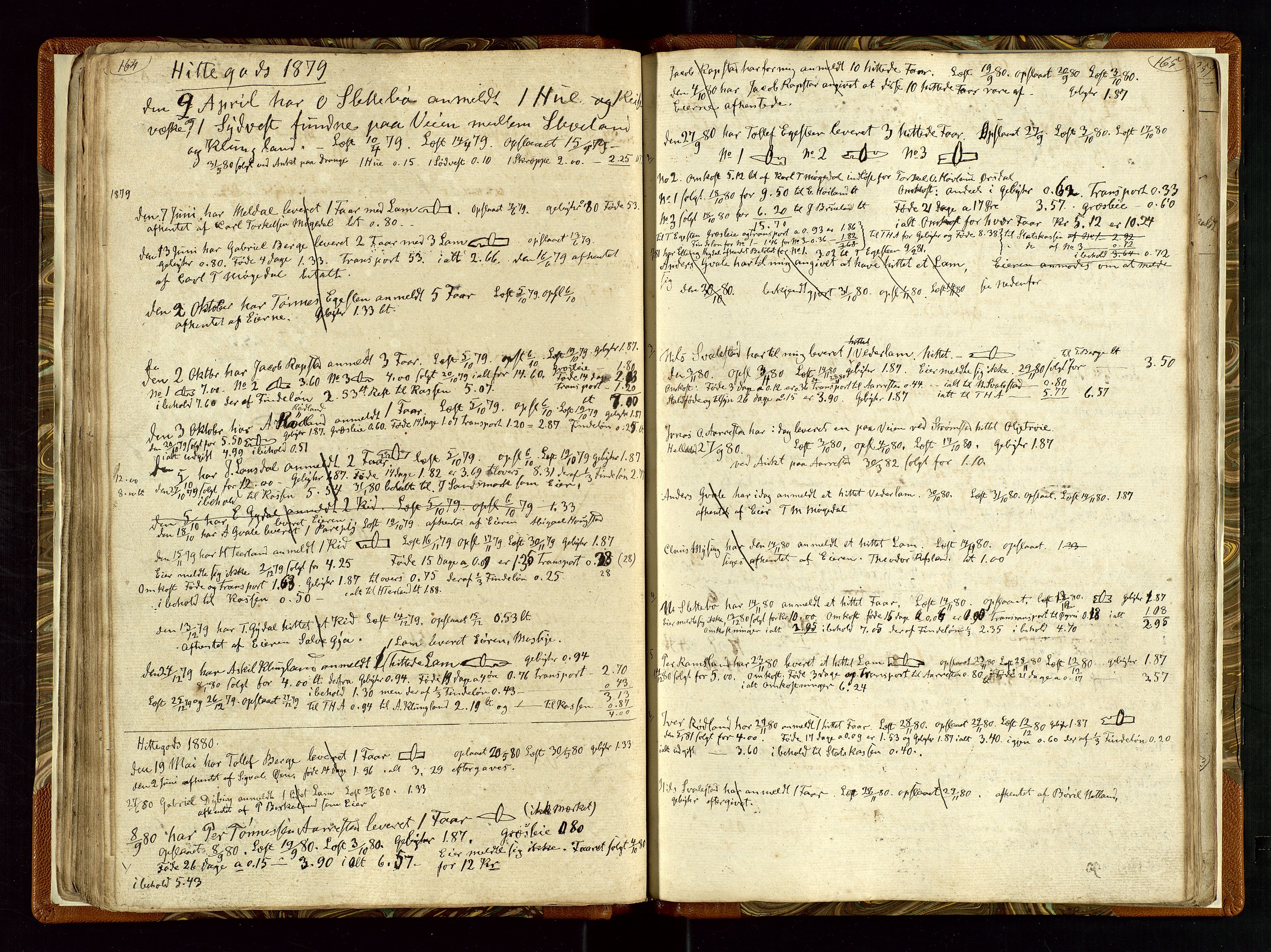Helleland lensmannskontor, AV/SAST-A-100209/Ya/L0003: Diverseprotokoll, 1842-1960, p. 164-165