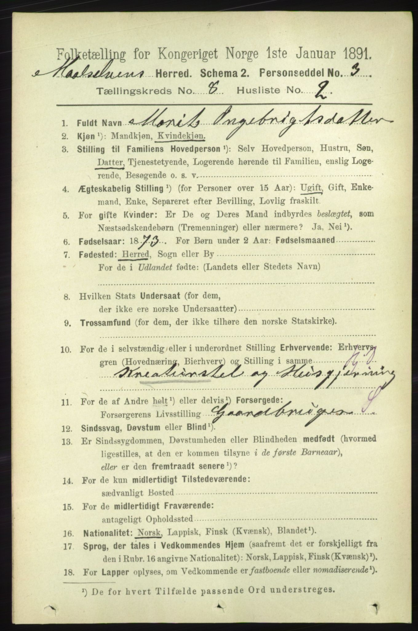 RA, 1891 census for 1924 Målselv, 1891, p. 2541