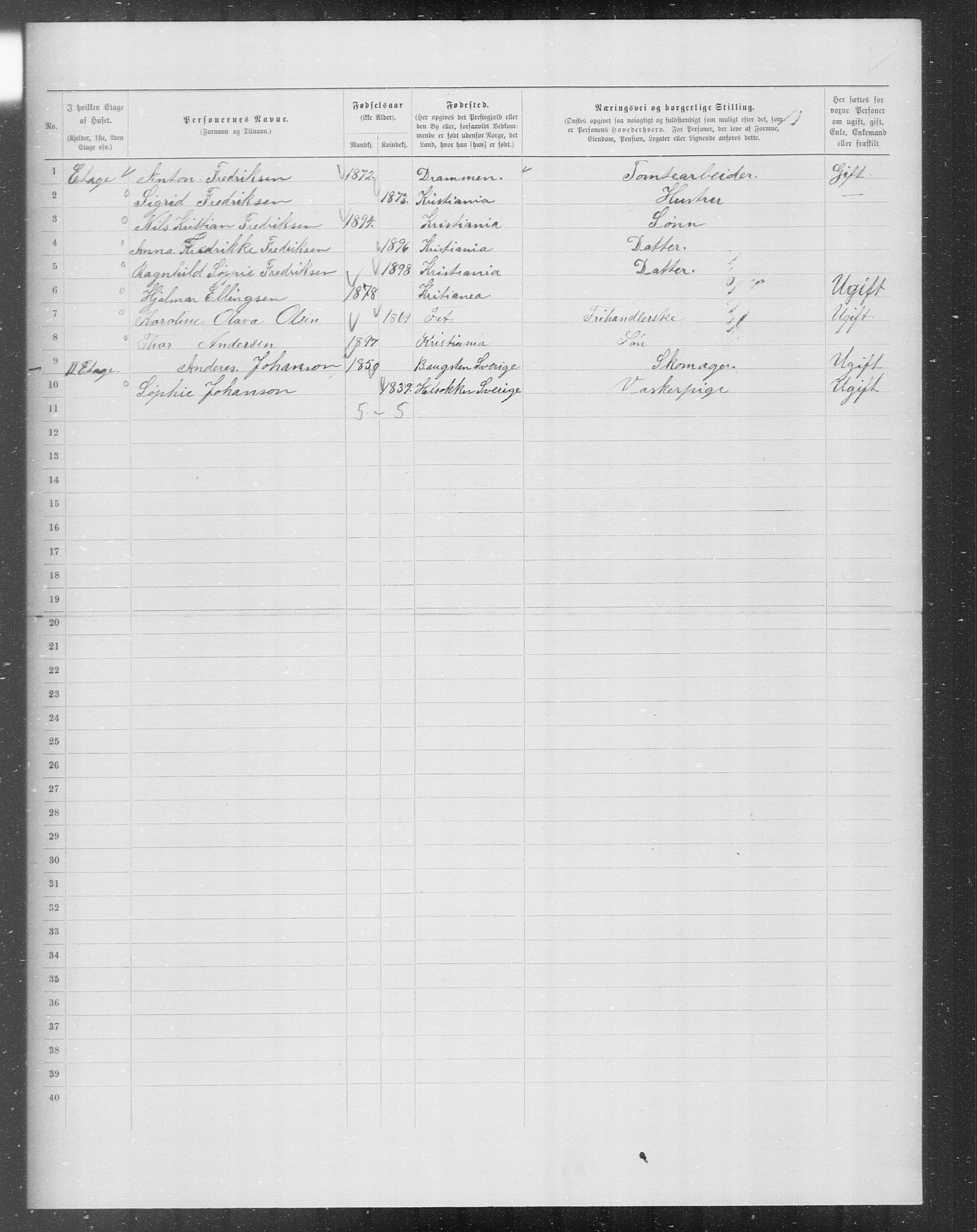 OBA, Municipal Census 1899 for Kristiania, 1899, p. 6834