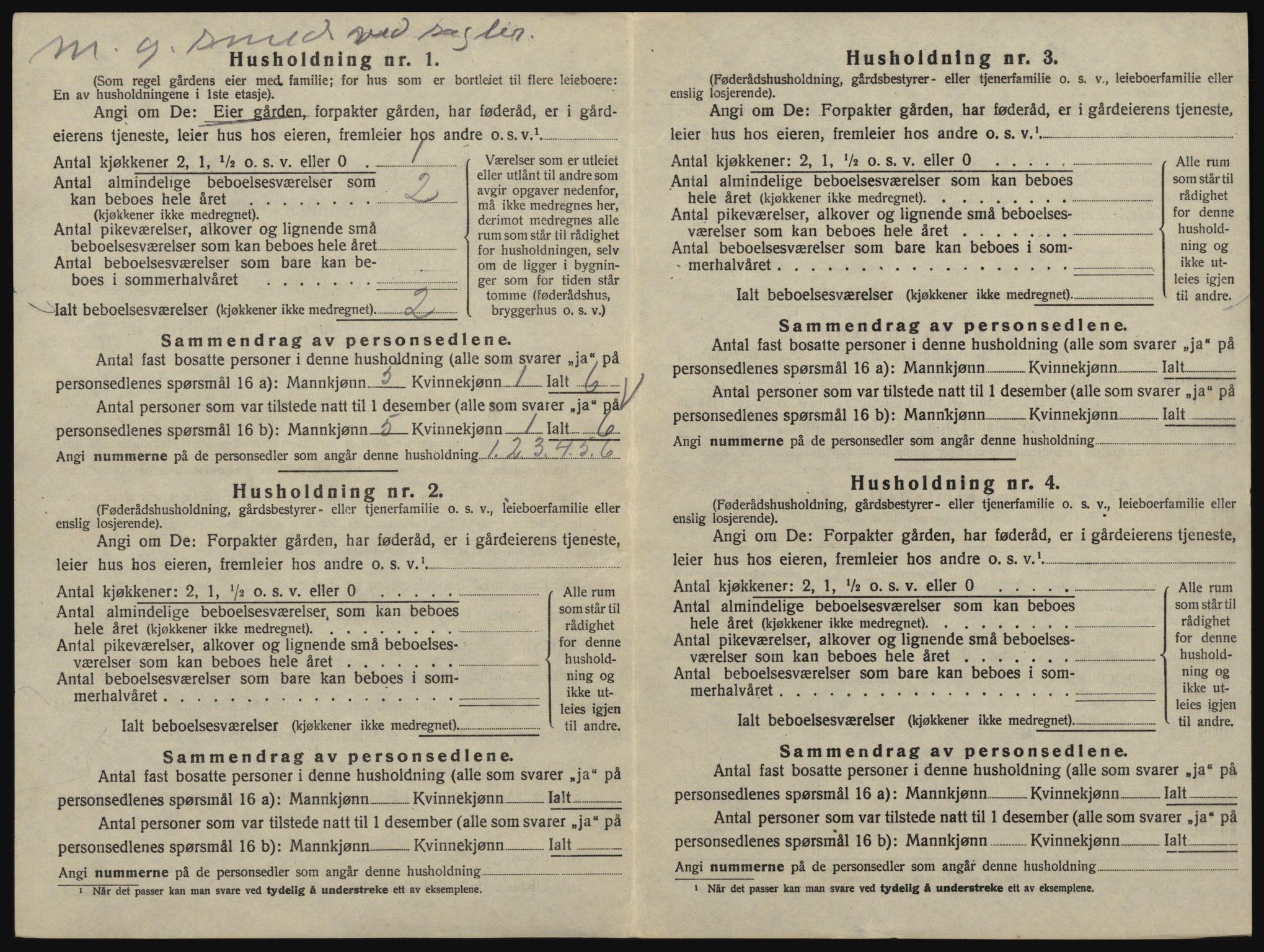 SAO, 1920 census for Glemmen, 1920, p. 156