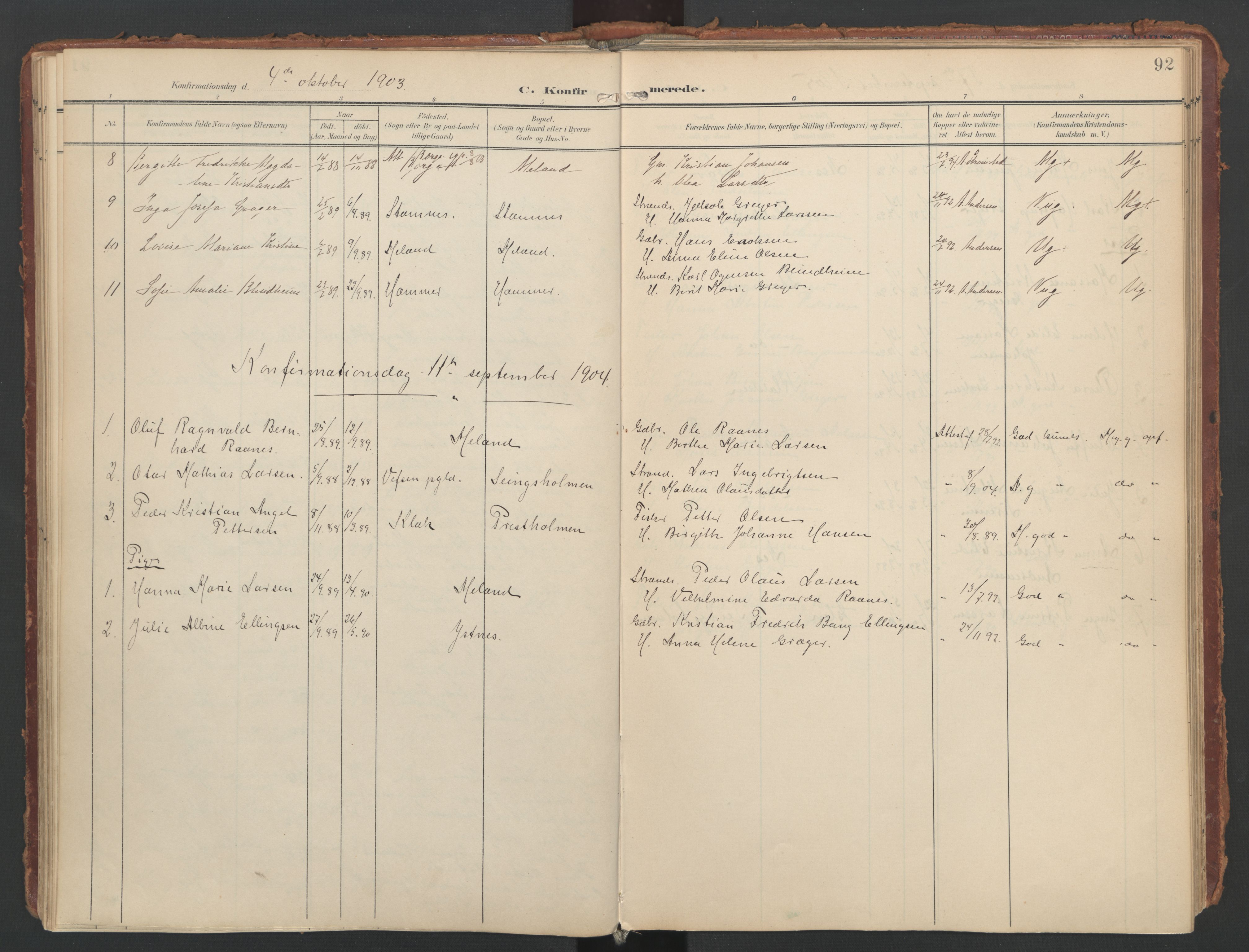 Ministerialprotokoller, klokkerbøker og fødselsregistre - Nordland, AV/SAT-A-1459/808/L0129: Parish register (official) no. 808A02, 1903-1931, p. 92