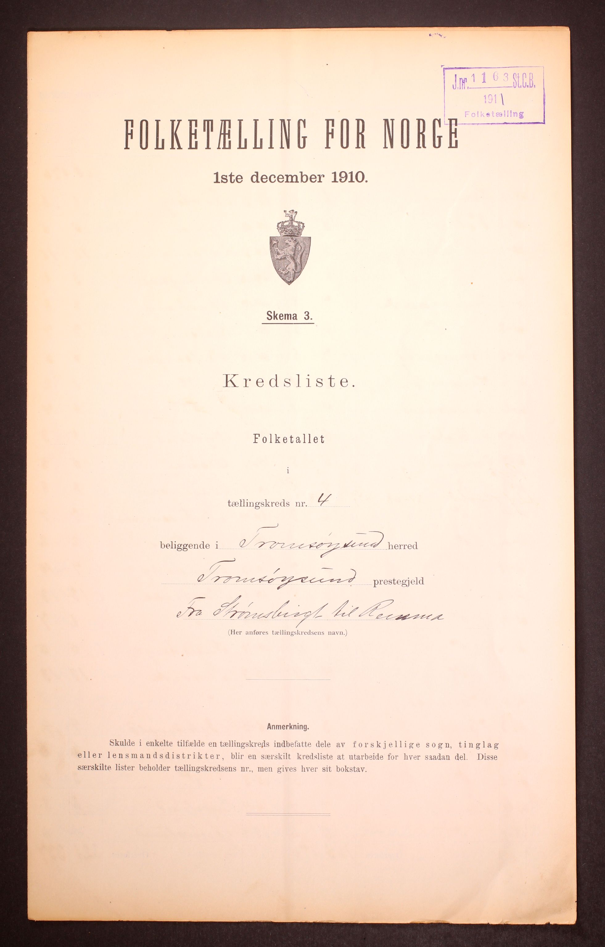 RA, 1910 census for Tromsøysund, 1910, p. 21