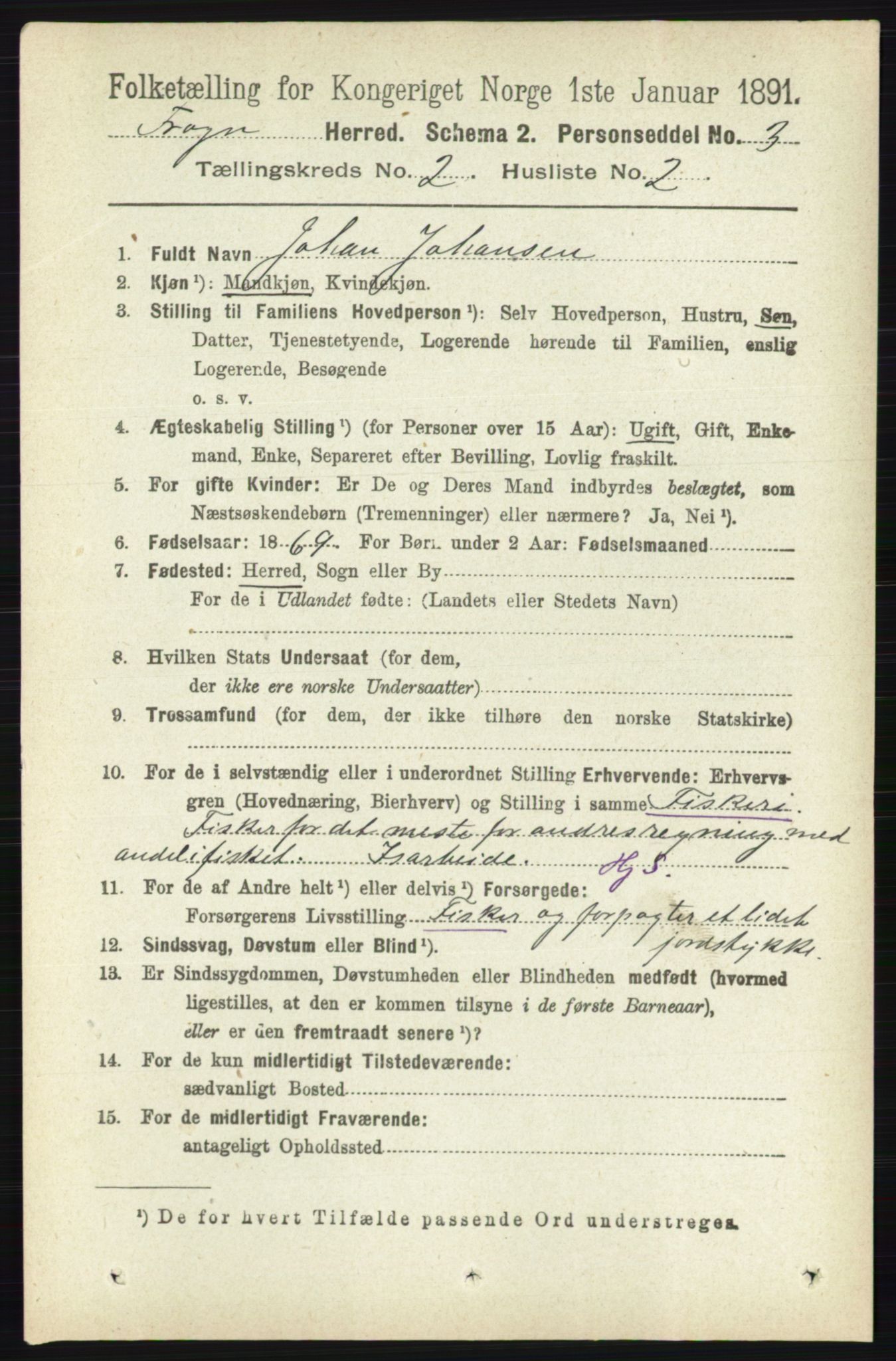 RA, 1891 census for 0215 Frogn, 1891, p. 1272