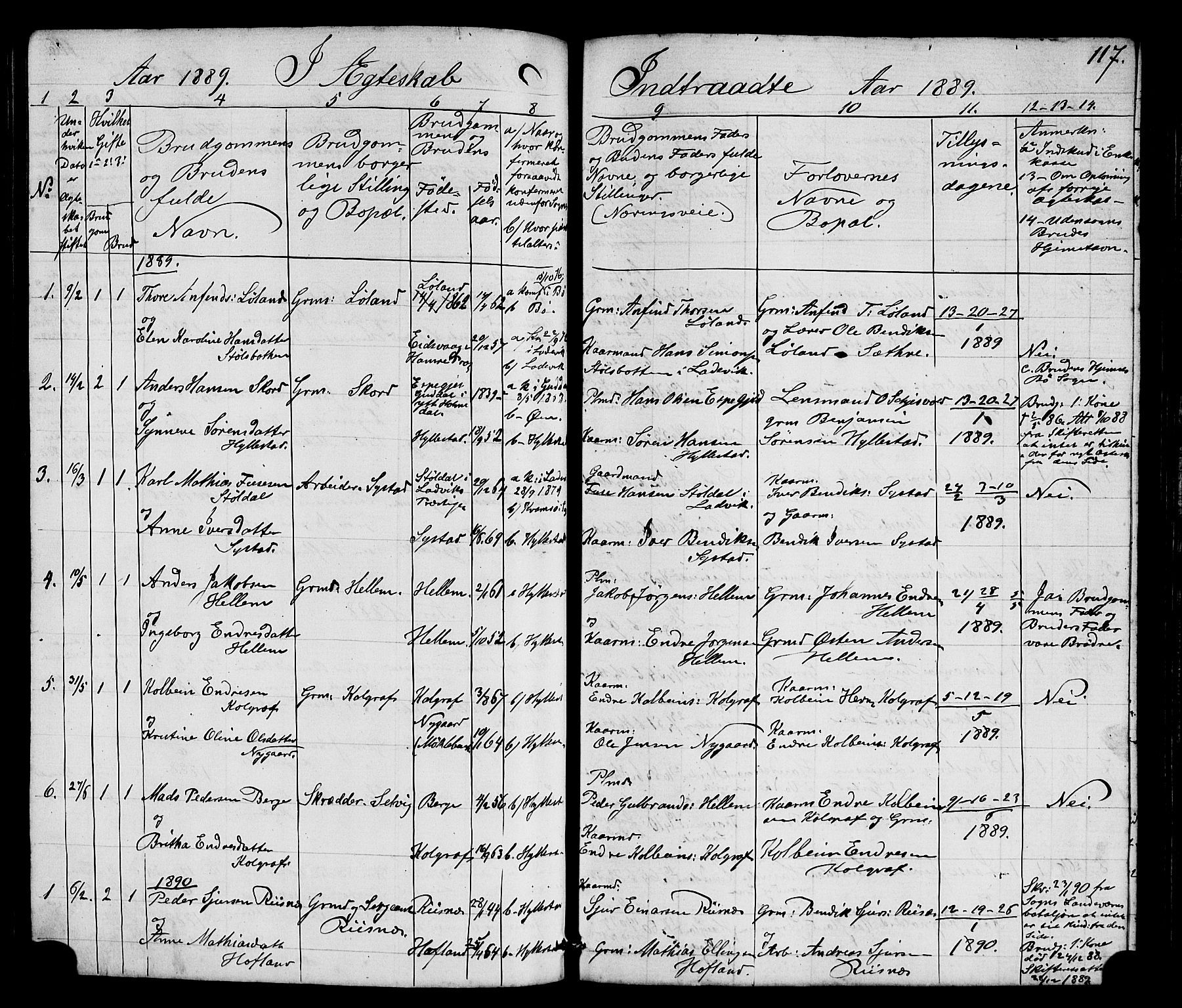 Hyllestad sokneprestembete, SAB/A-80401: Parish register (copy) no. A 2, 1876-1906, p. 117