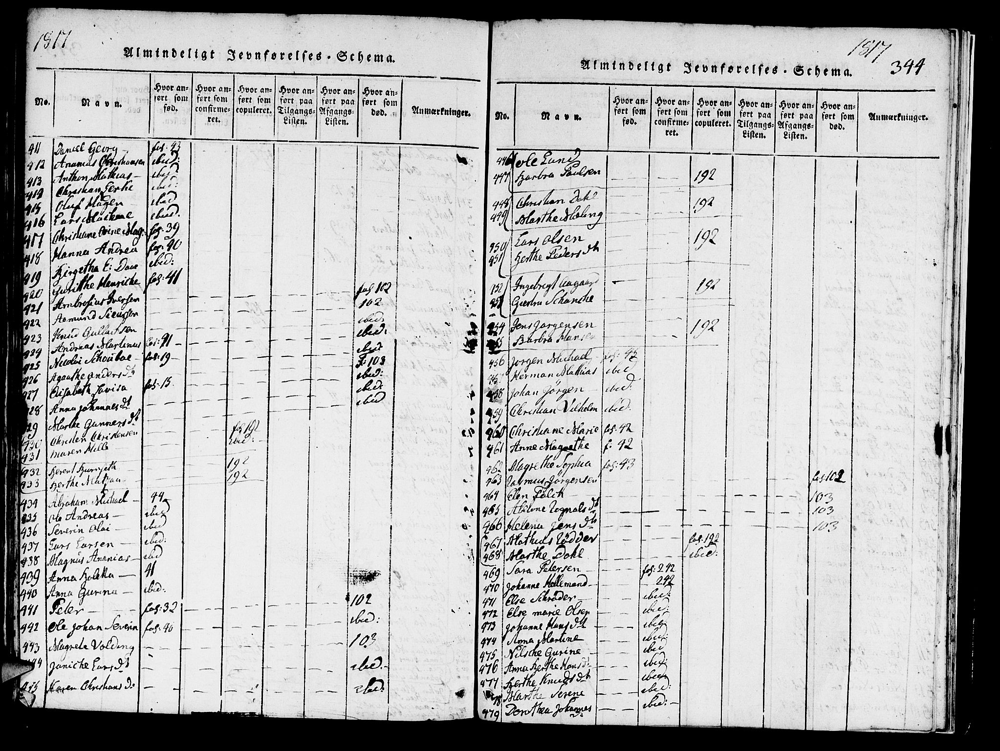 Domkirken sokneprestembete, AV/SAB-A-74801/H/Haa/L0010: Parish register (official) no. A 10, 1816-1821, p. 344