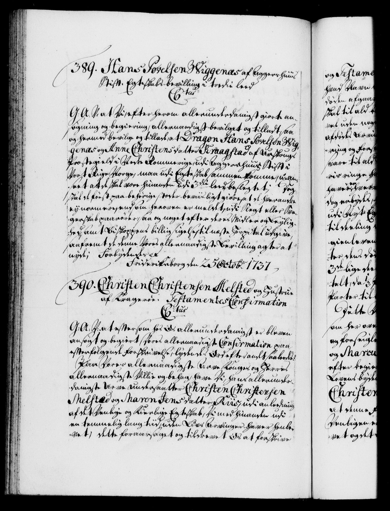 Danske Kanselli 1572-1799, RA/EA-3023/F/Fc/Fca/Fcaa/L0030: Norske registre, 1737-1738, p. 221b