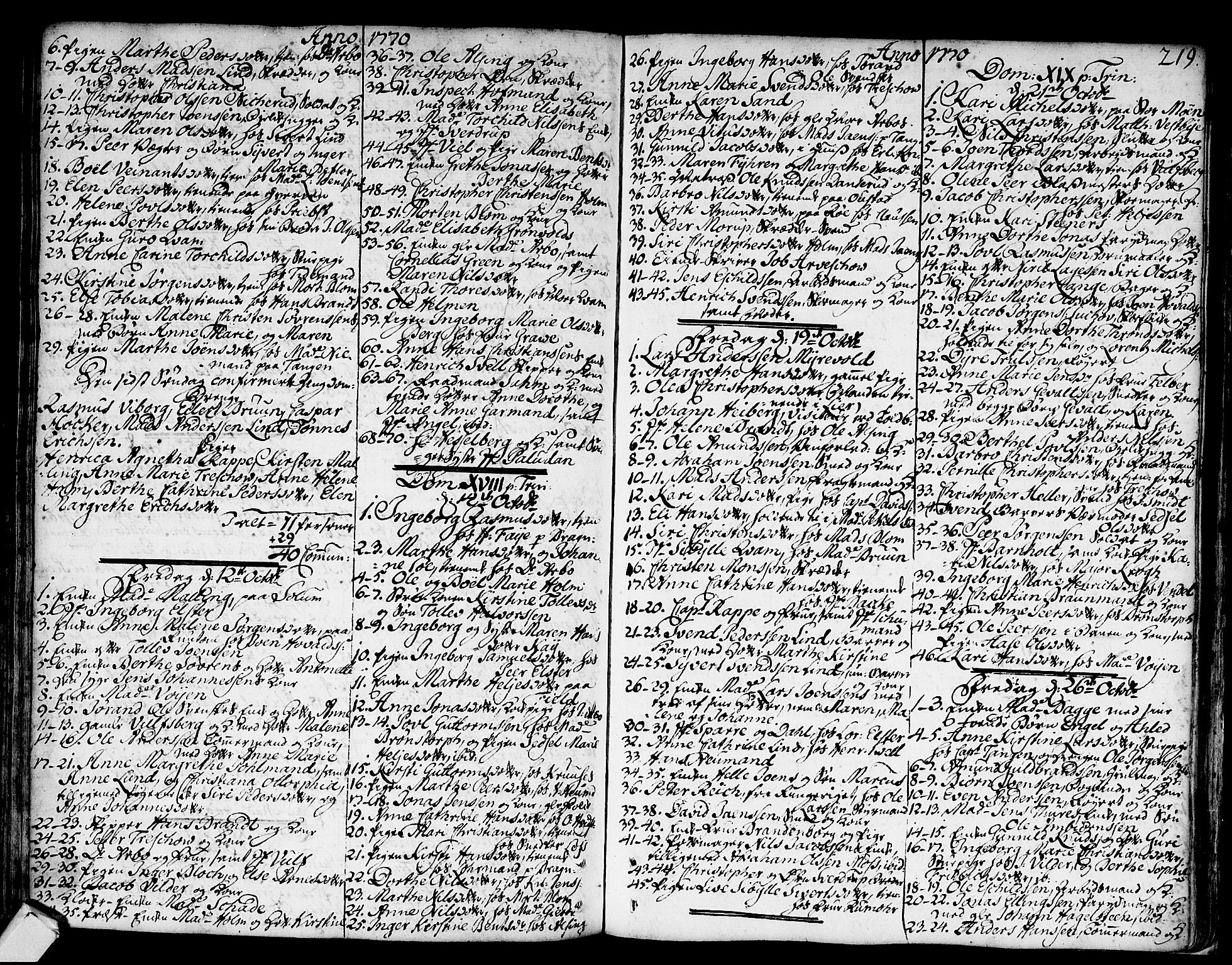 Strømsø kirkebøker, AV/SAKO-A-246/F/Fa/L0008: Parish register (official) no. I 8, 1748-1774, p. 219