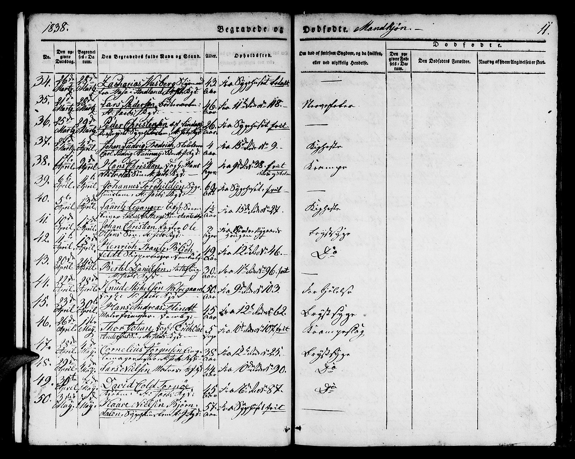 Domkirken sokneprestembete, AV/SAB-A-74801/H/Hab/L0037: Parish register (copy) no. E 1, 1836-1848, p. 11