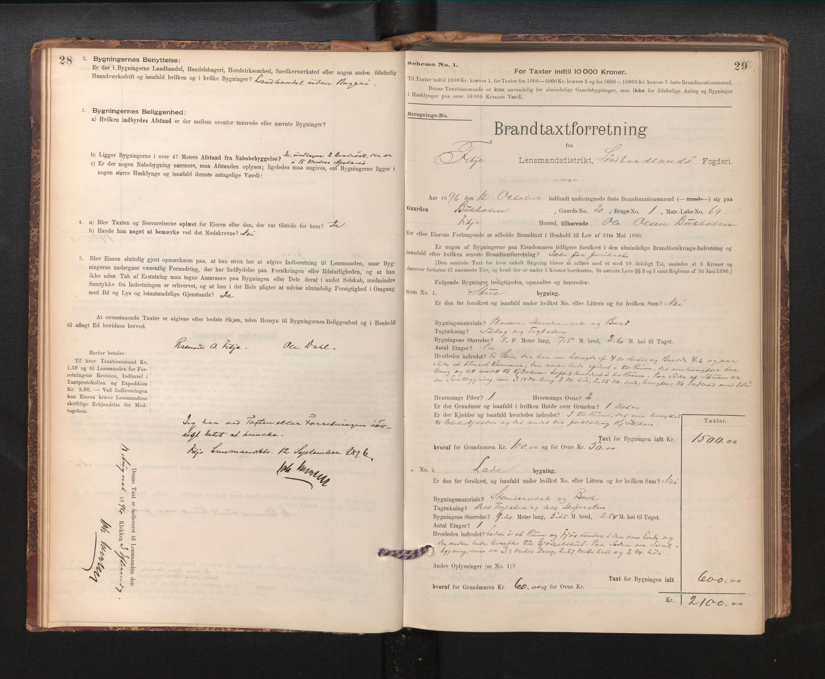 Lensmannen i Fitjar, SAB/A-32001/0012/L0001: Branntakstprotokoll, skjematakst, 1895-1948, p. 28-29