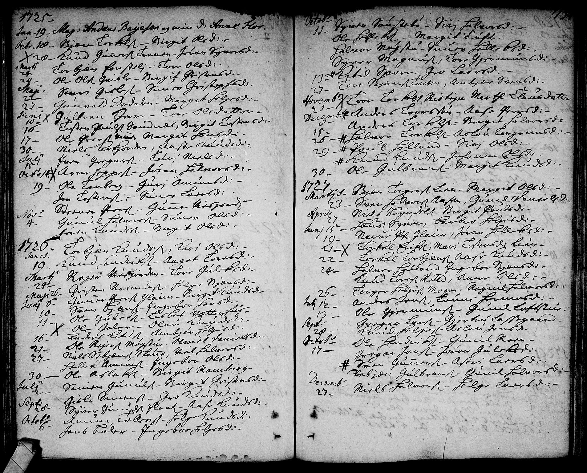 Rollag kirkebøker, SAKO/A-240/F/Fa/L0002: Parish register (official) no. I 2, 1714-1742, p. 134