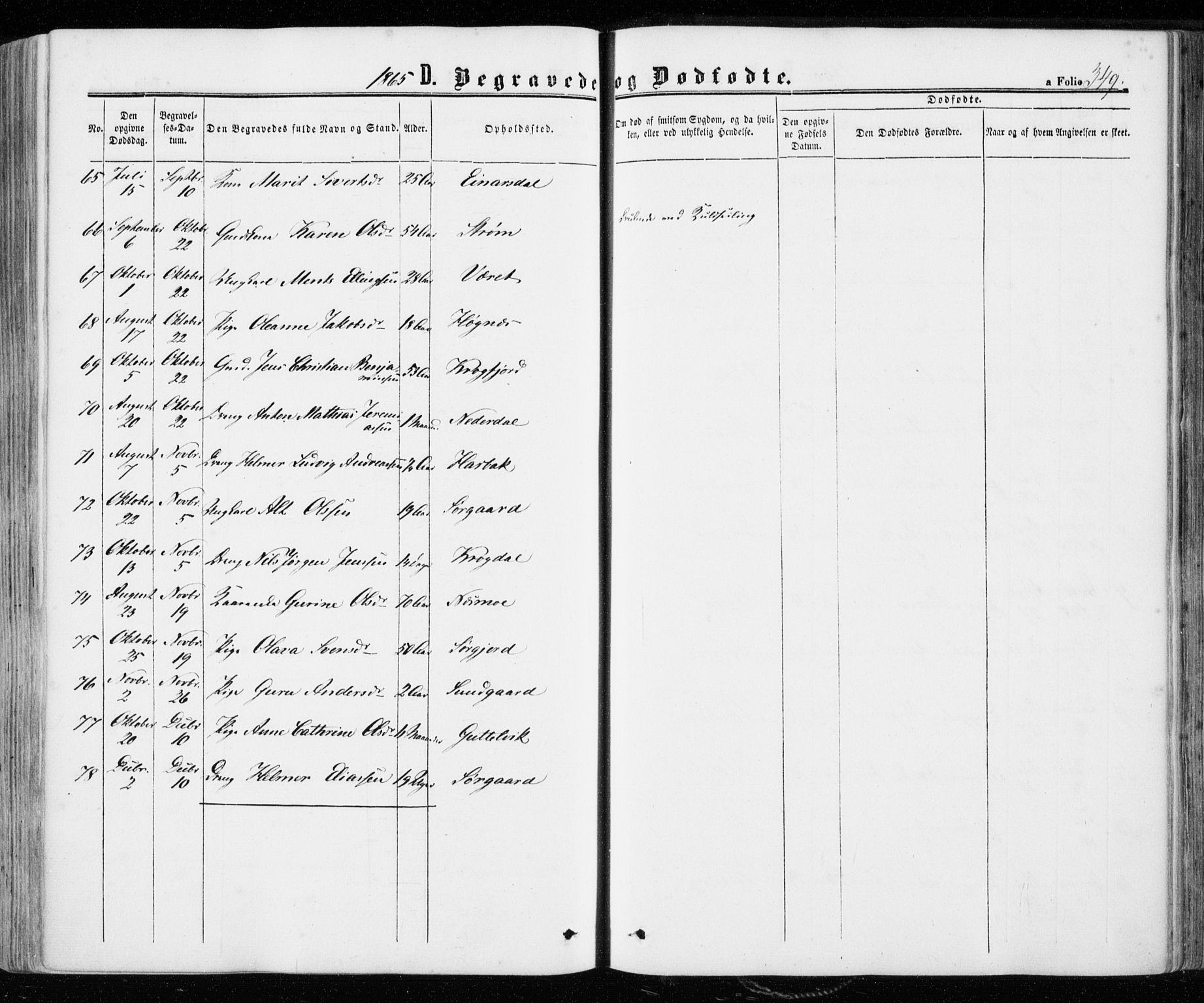 Ministerialprotokoller, klokkerbøker og fødselsregistre - Sør-Trøndelag, SAT/A-1456/657/L0705: Parish register (official) no. 657A06, 1858-1867, p. 349