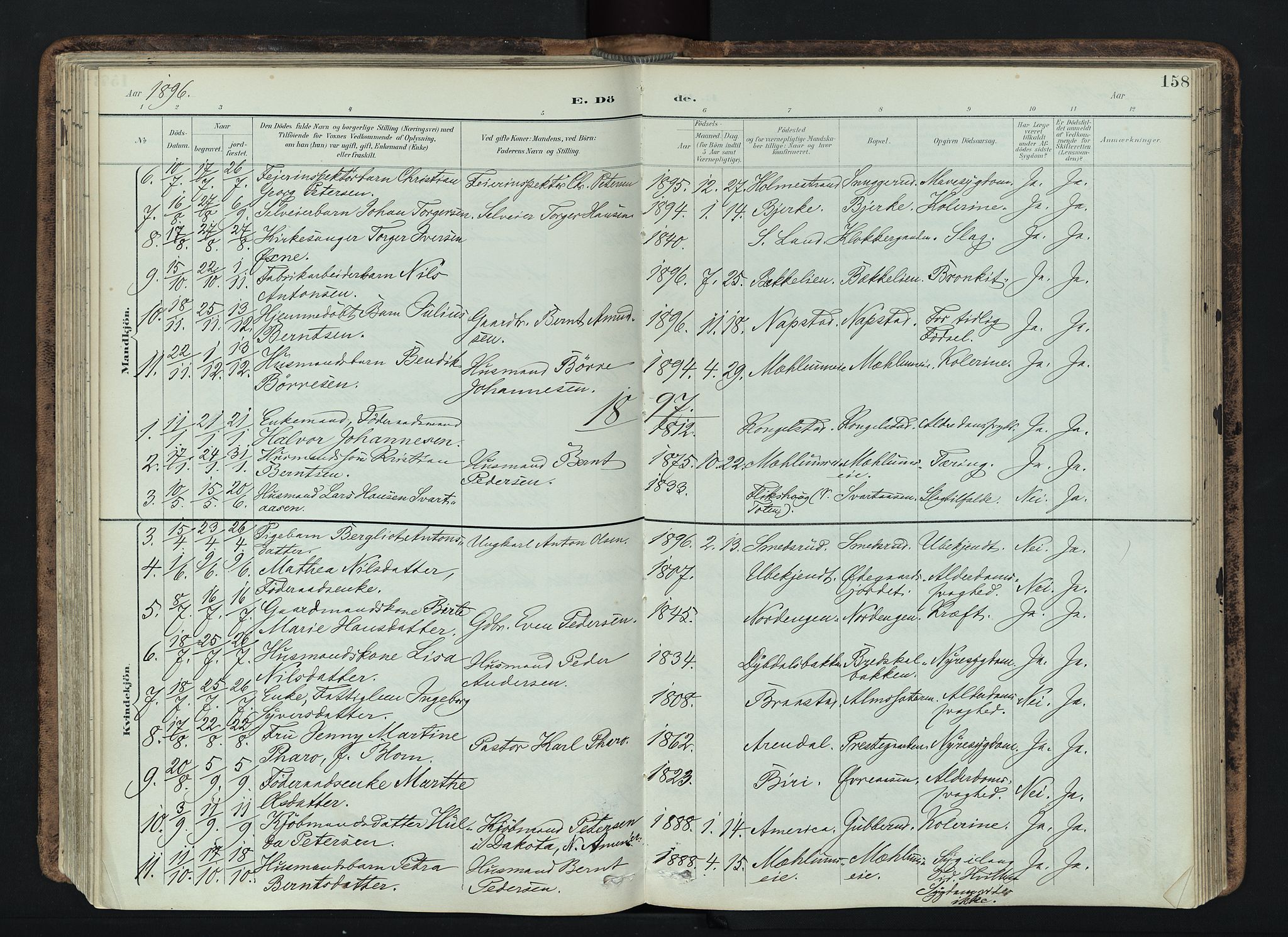 Vardal prestekontor, SAH/PREST-100/H/Ha/Haa/L0019: Parish register (official) no. 19, 1893-1907, p. 158