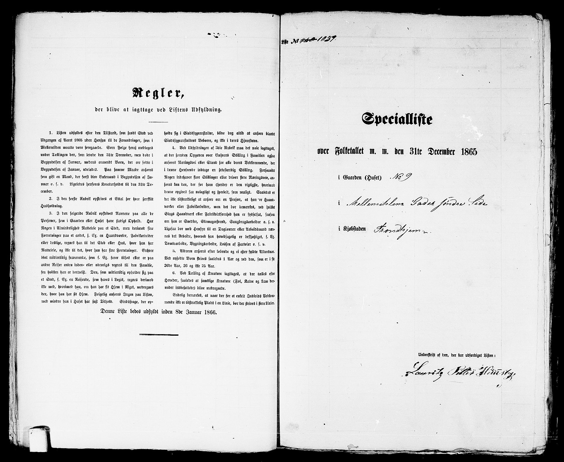 RA, 1865 census for Trondheim, 1865, p. 2159