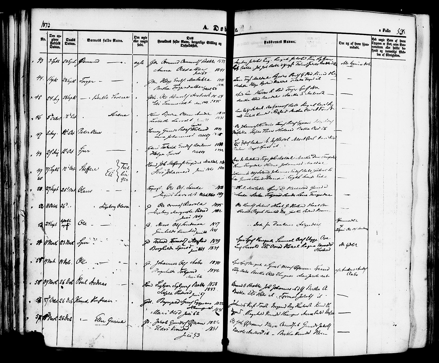 Sand sokneprestkontor, AV/SAST-A-101848/01/III/L0004: Parish register (official) no. A 4, 1859-1880, p. 57