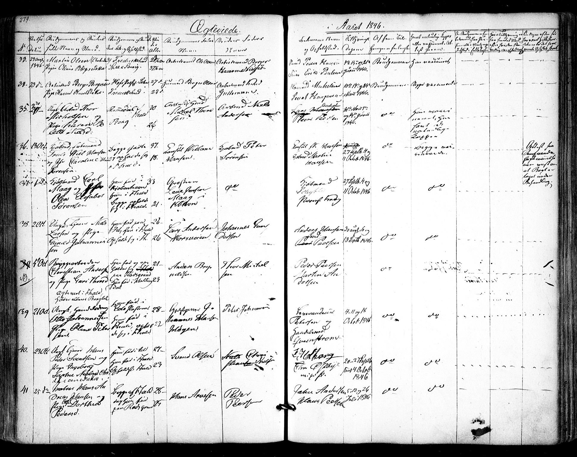 Halden prestekontor Kirkebøker, AV/SAO-A-10909/F/Fa/L0006: Parish register (official) no. I 6, 1845-1856, p. 279