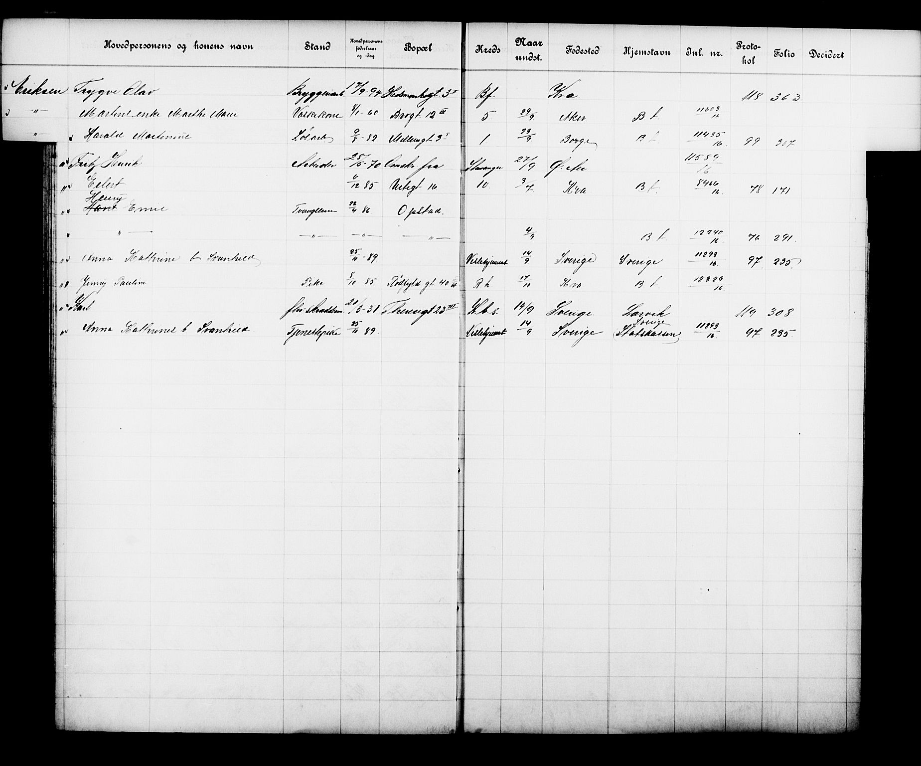 Fattigvesenet, OBA/A-20045/Fb/L0035: Hjemstavnsregister, 1916, p. 39