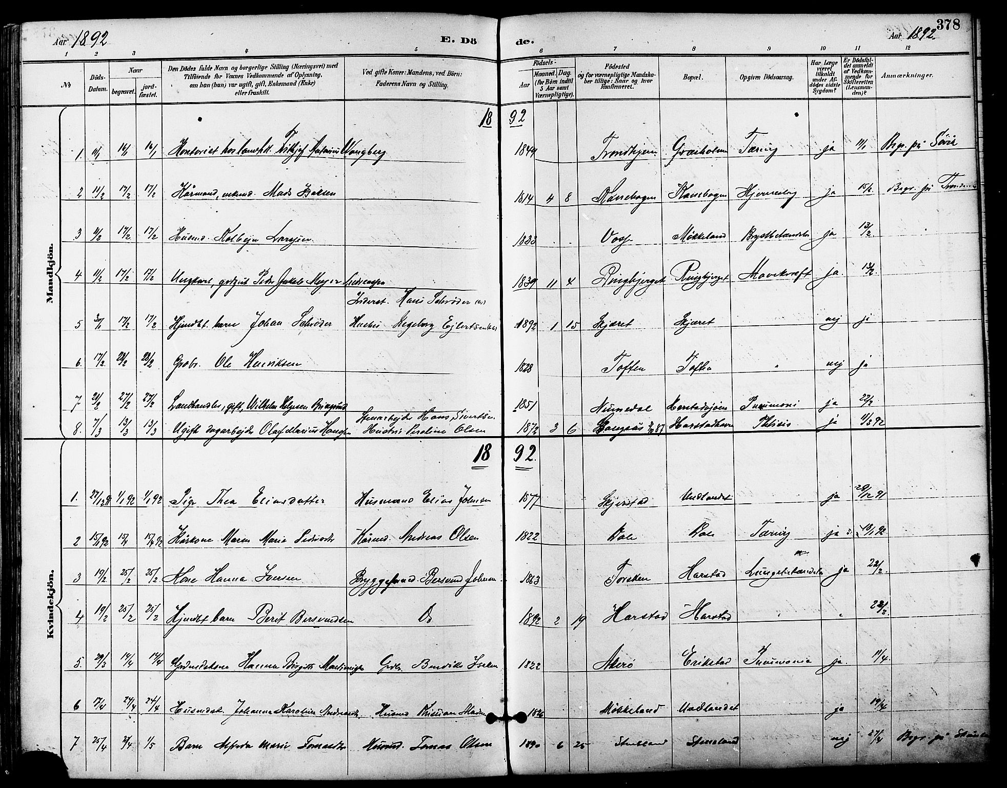 Trondenes sokneprestkontor, SATØ/S-1319/H/Ha/L0016kirke: Parish register (official) no. 16, 1890-1898, p. 378