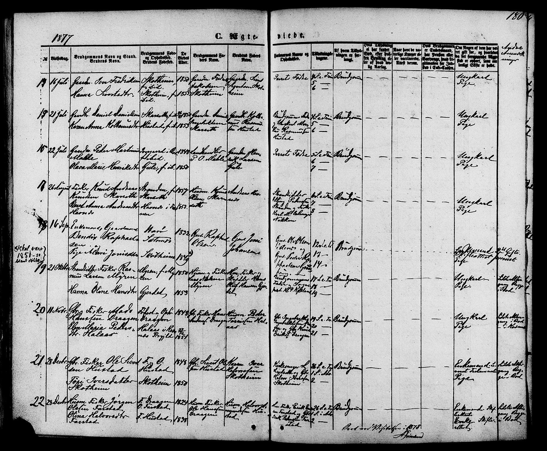 Ministerialprotokoller, klokkerbøker og fødselsregistre - Møre og Romsdal, AV/SAT-A-1454/566/L0768: Parish register (official) no. 566A07, 1869-1881, p. 180