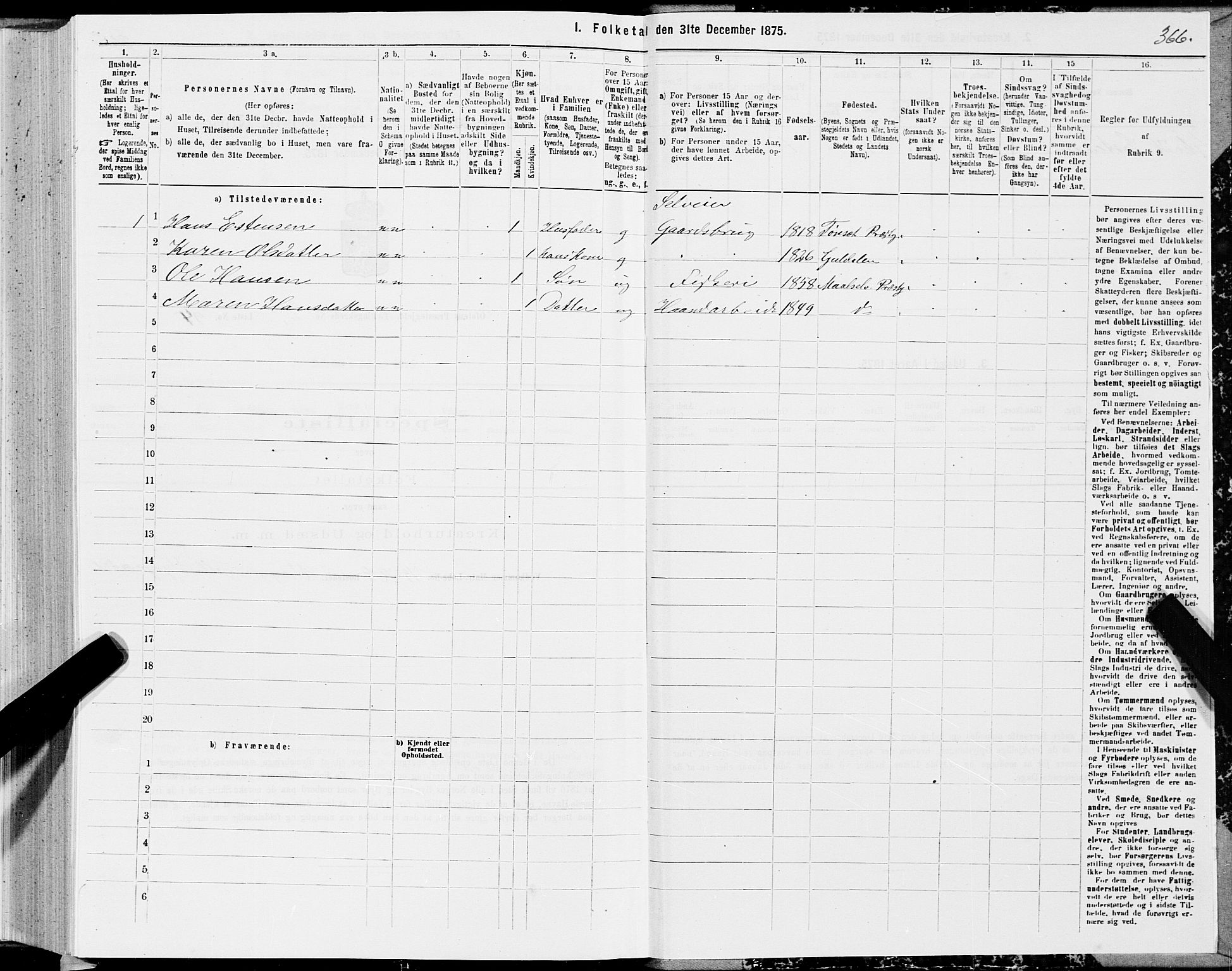 SAT, 1875 census for 1853P Ofoten, 1875, p. 1366